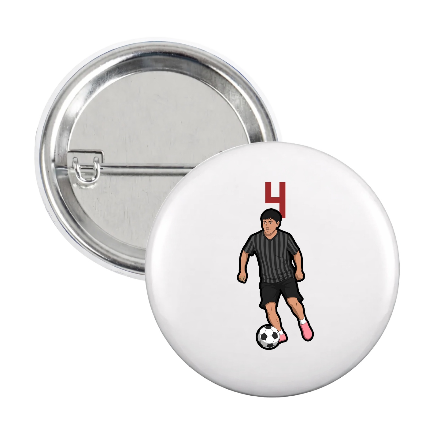 Game Day Button — Number Top in White