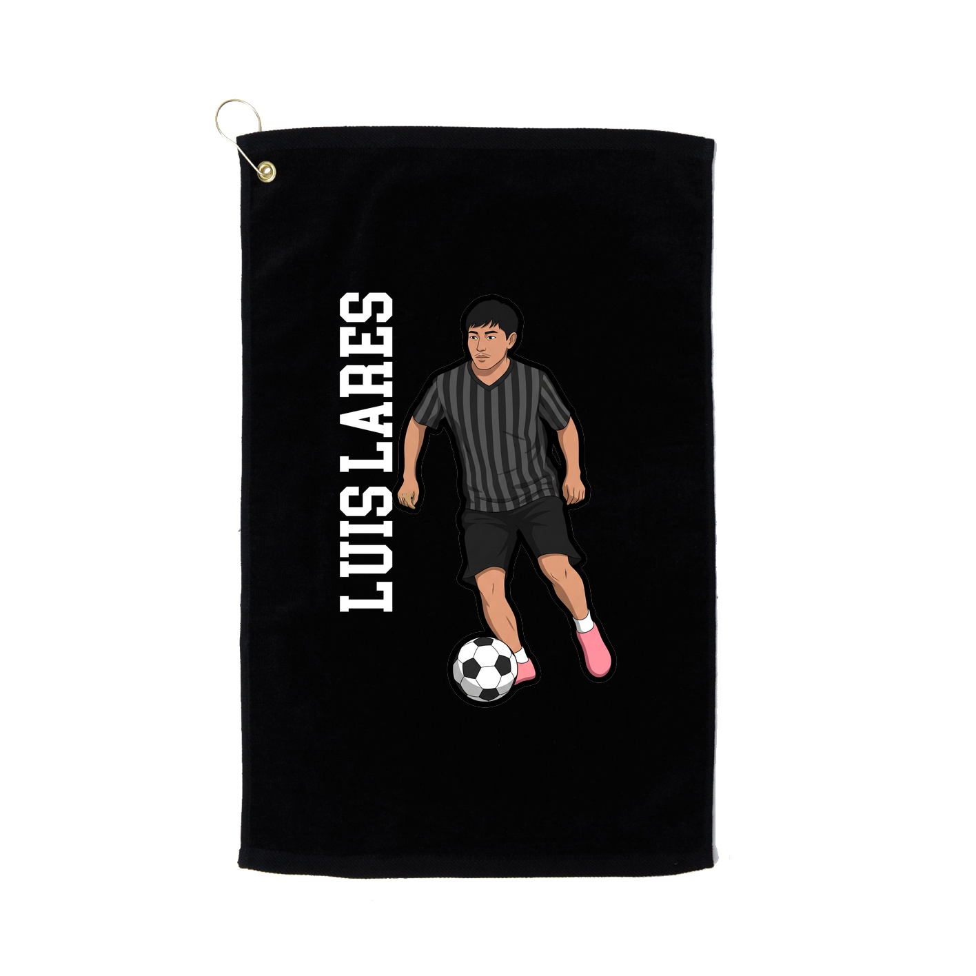 Golf Towel — Name Vertical in Black