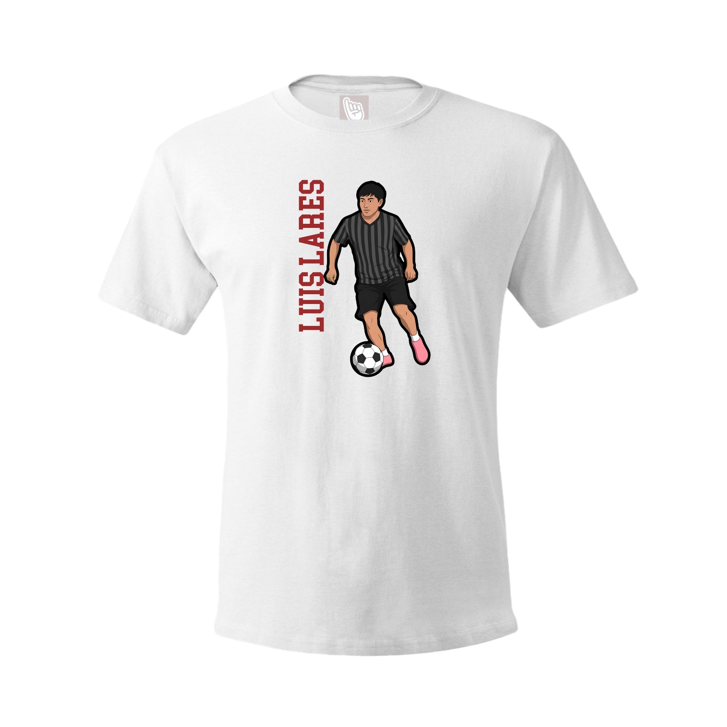 Youth Tee — Name Vertical in White