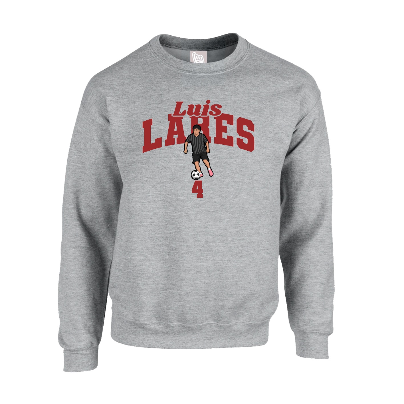 Fleece Crew — Signature Arch in Grey