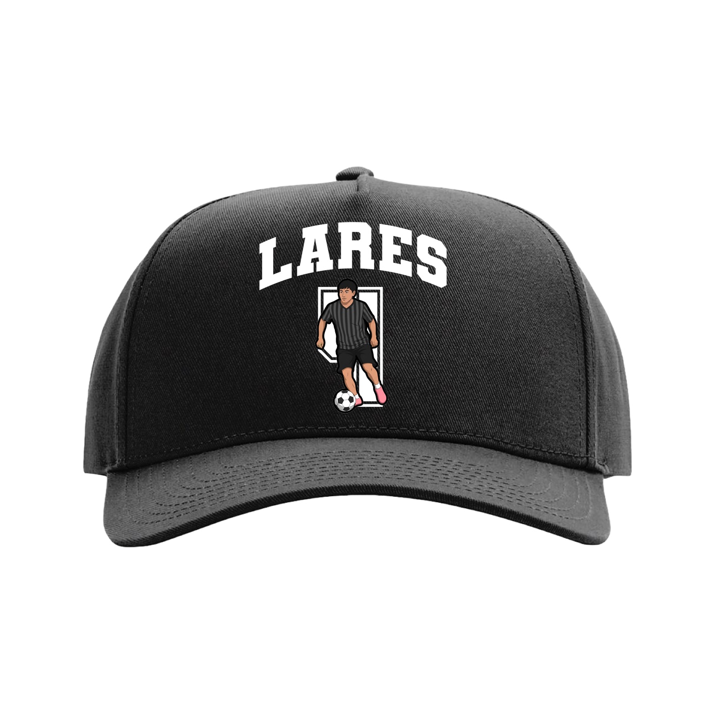 Full Fabric Five-Panel Champ Cap — Number in Black