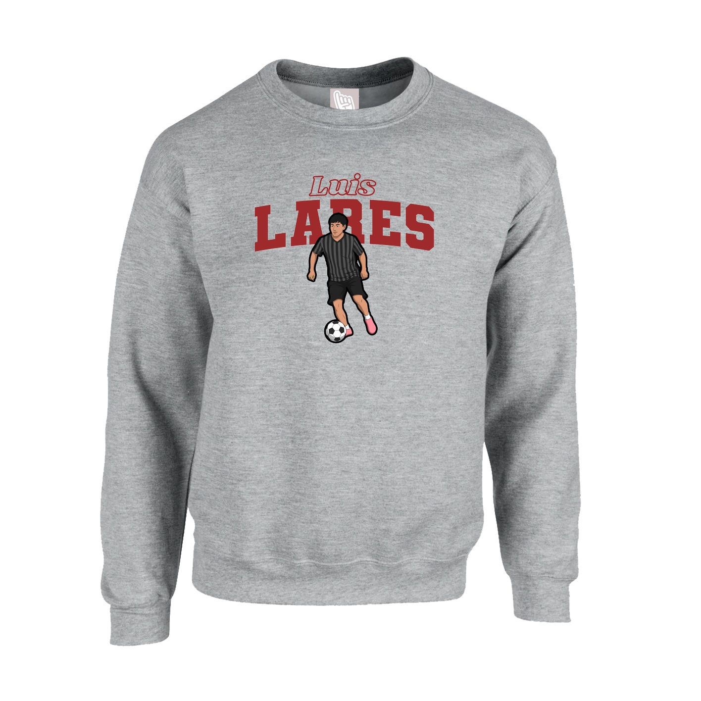 Fleece Crew — Name Arch in Grey