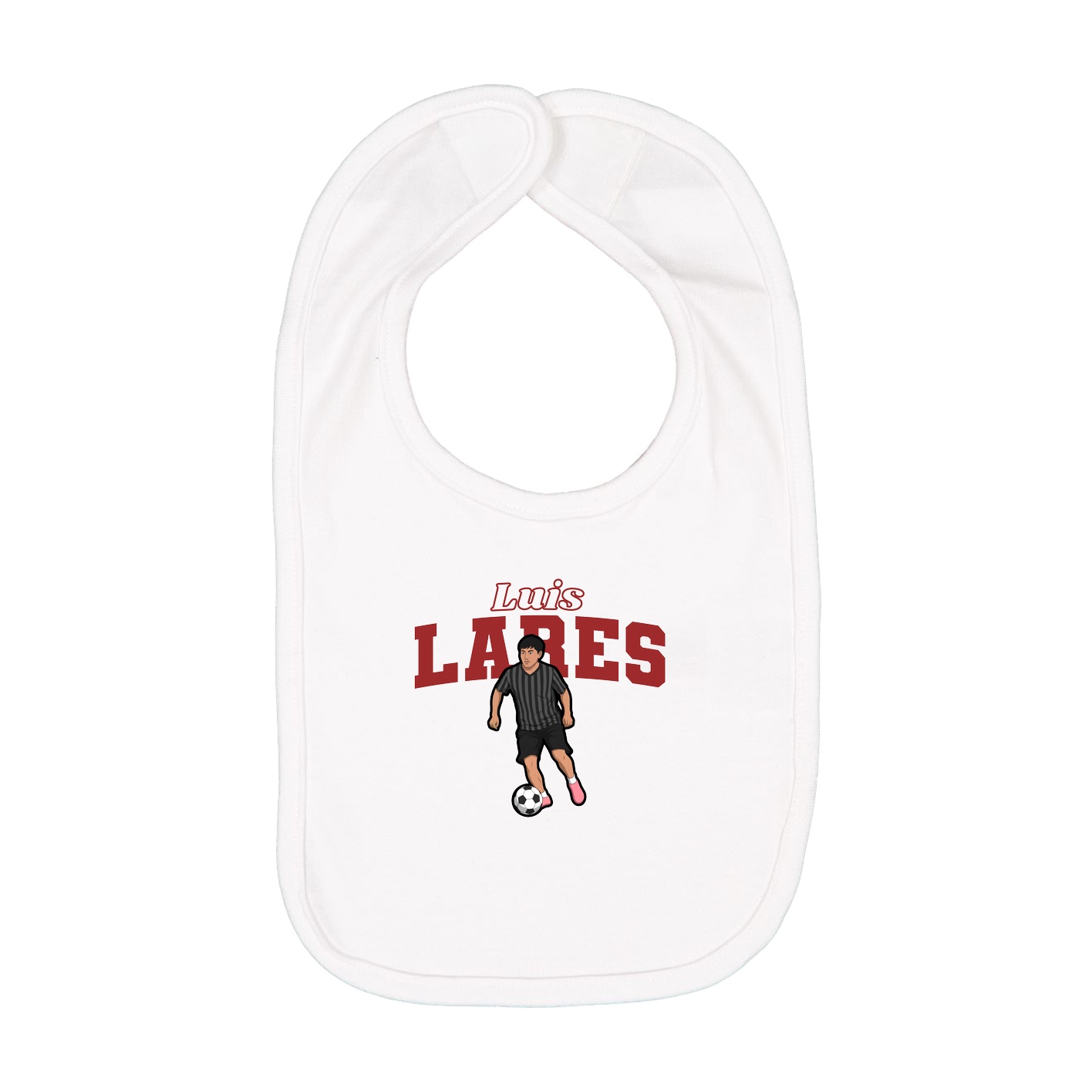 Infant Bib — Name Arch in White