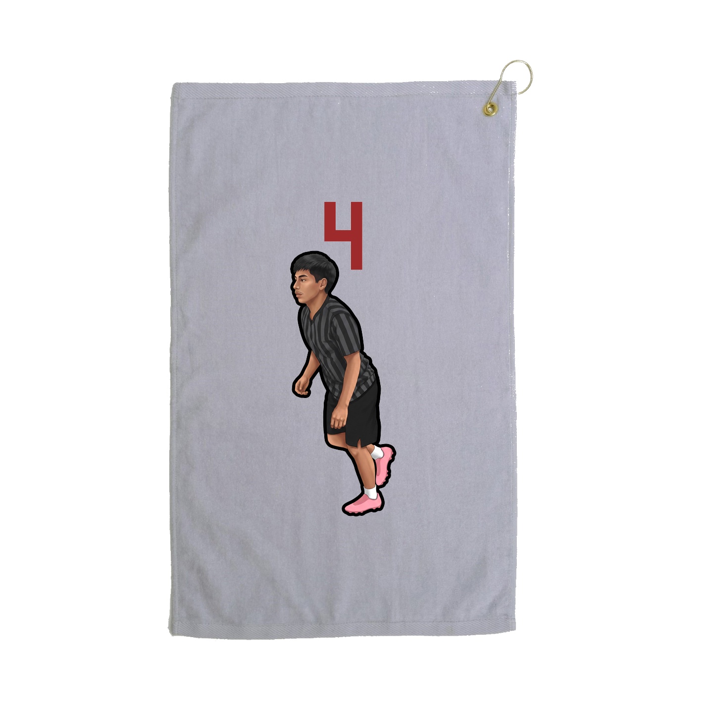 Golf Towel — Number Top in Grey