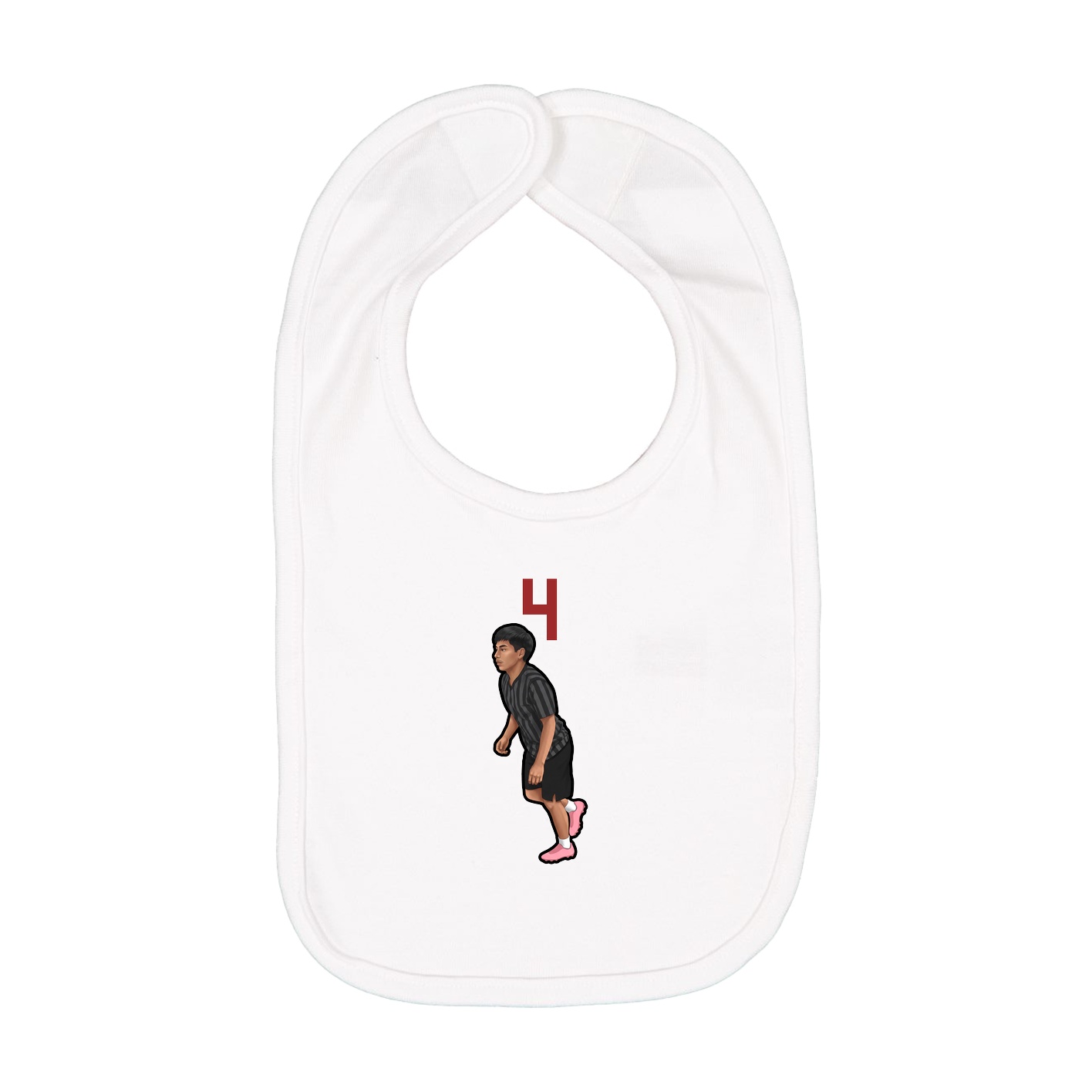Infant Bib — Number Top in White