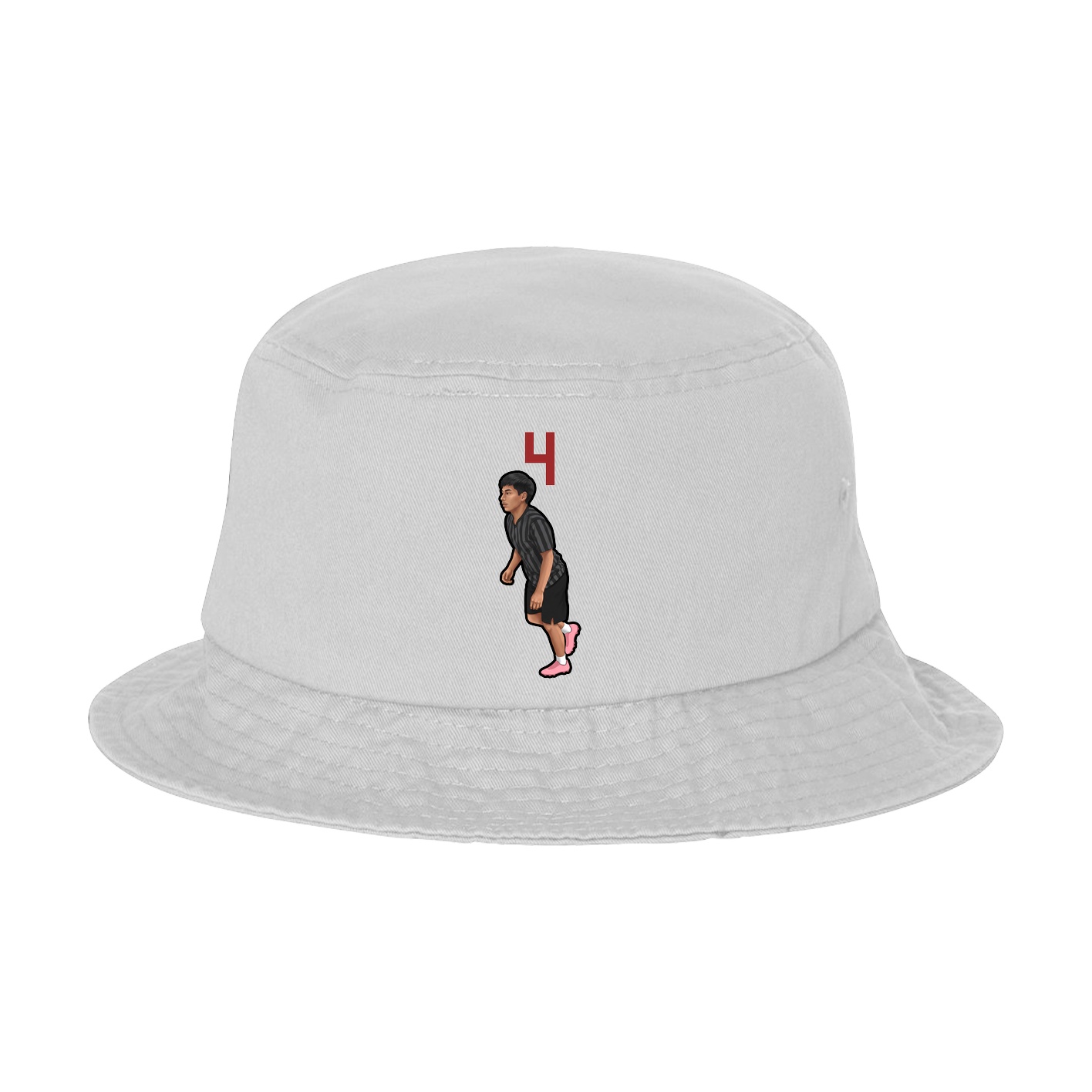 Bucket Cap — Number Top in White
