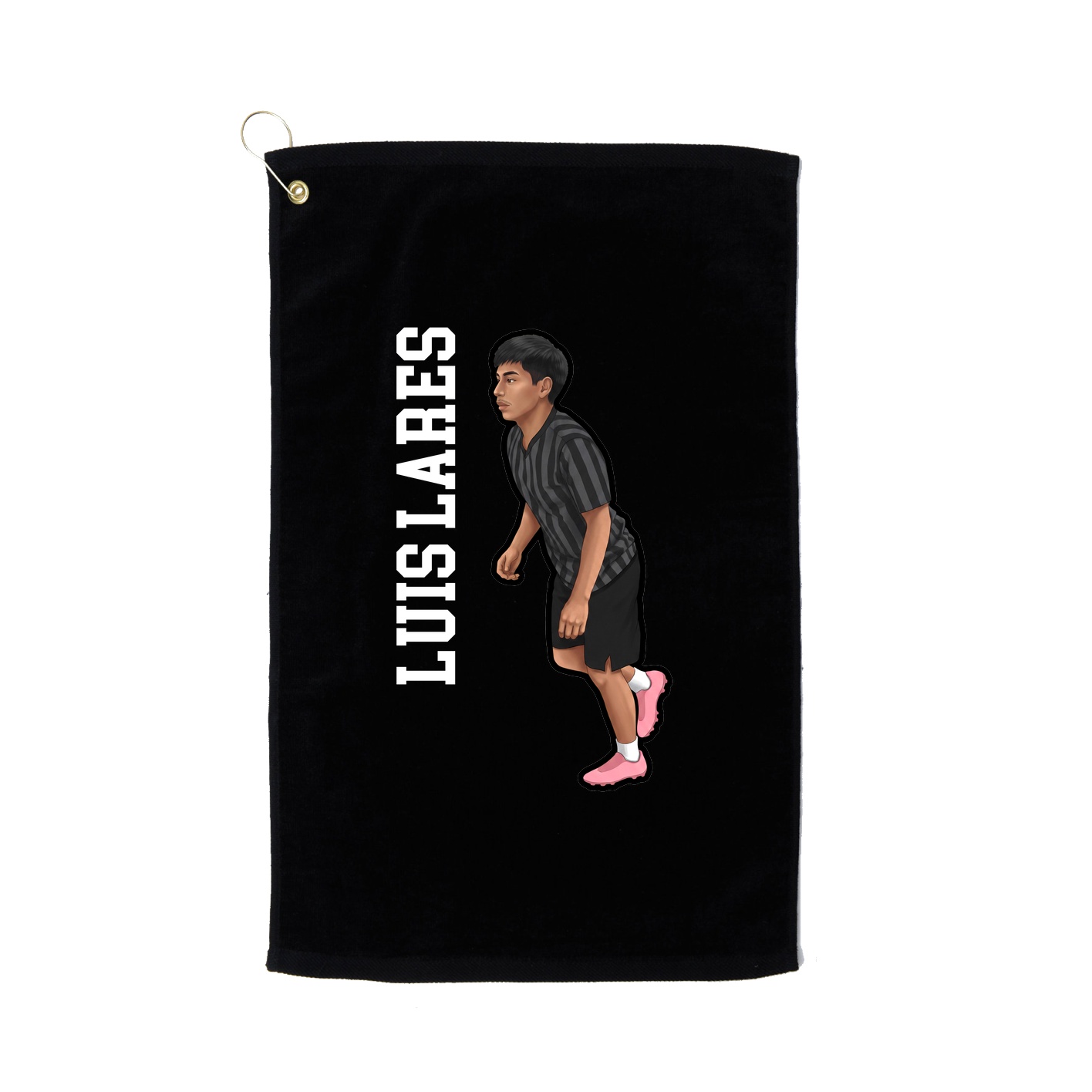 Golf Towel — Name Vertical in Black