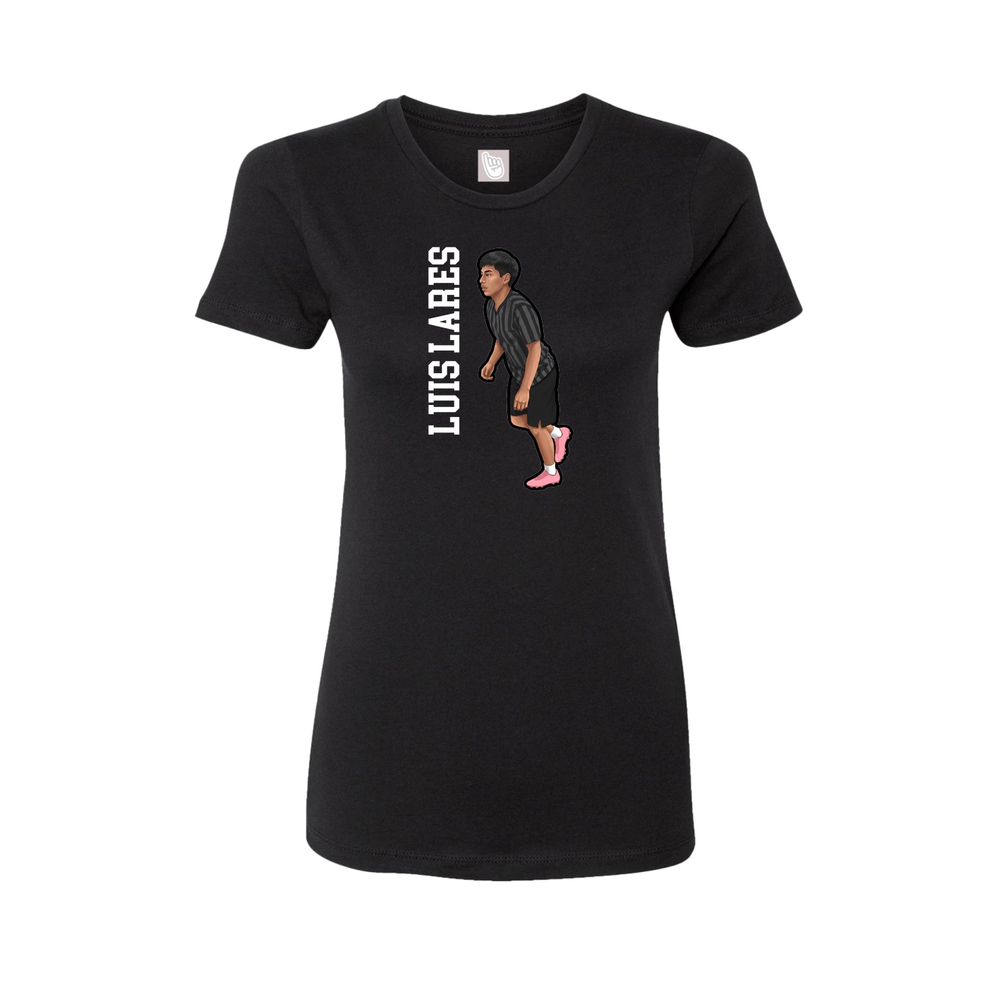 Fitted Women's Tee — Name Vertical in Black