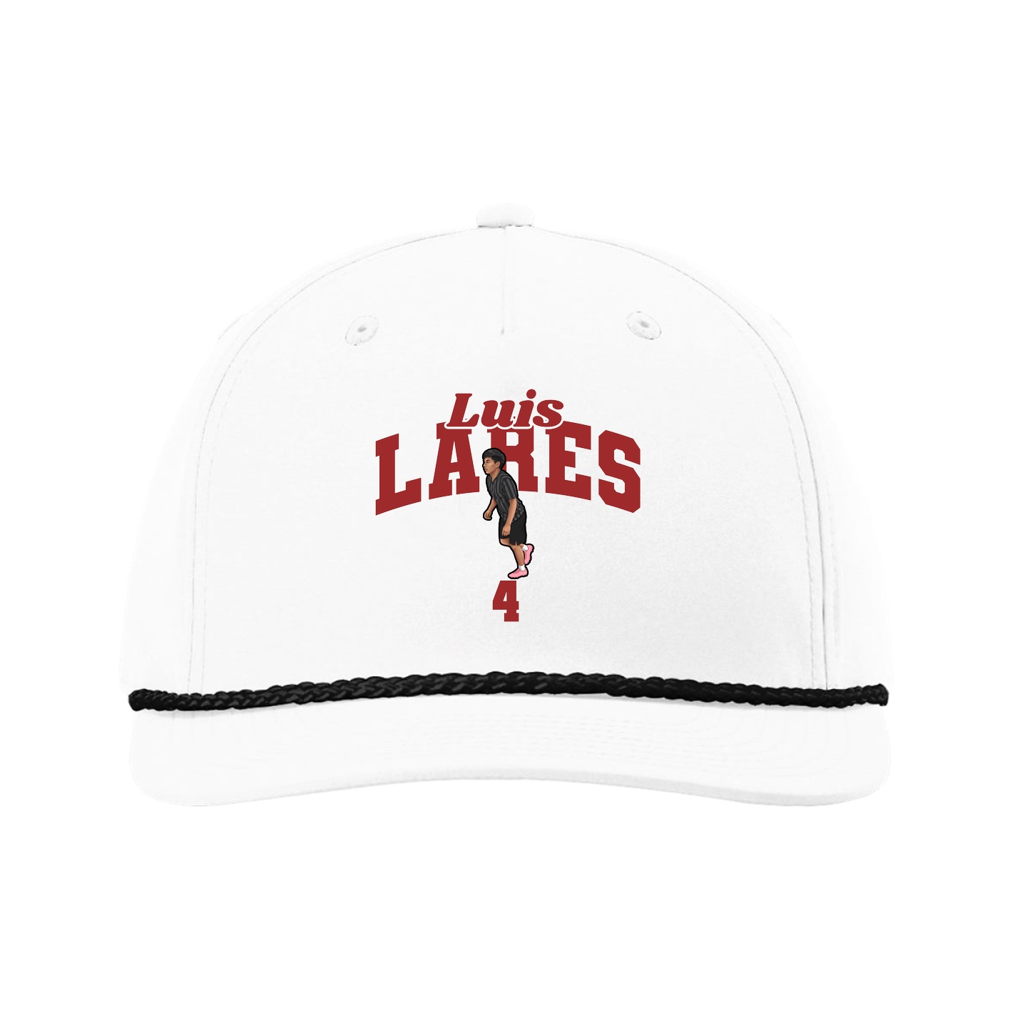 Five-Panel Classic Rope Cap — Signature Arch in White