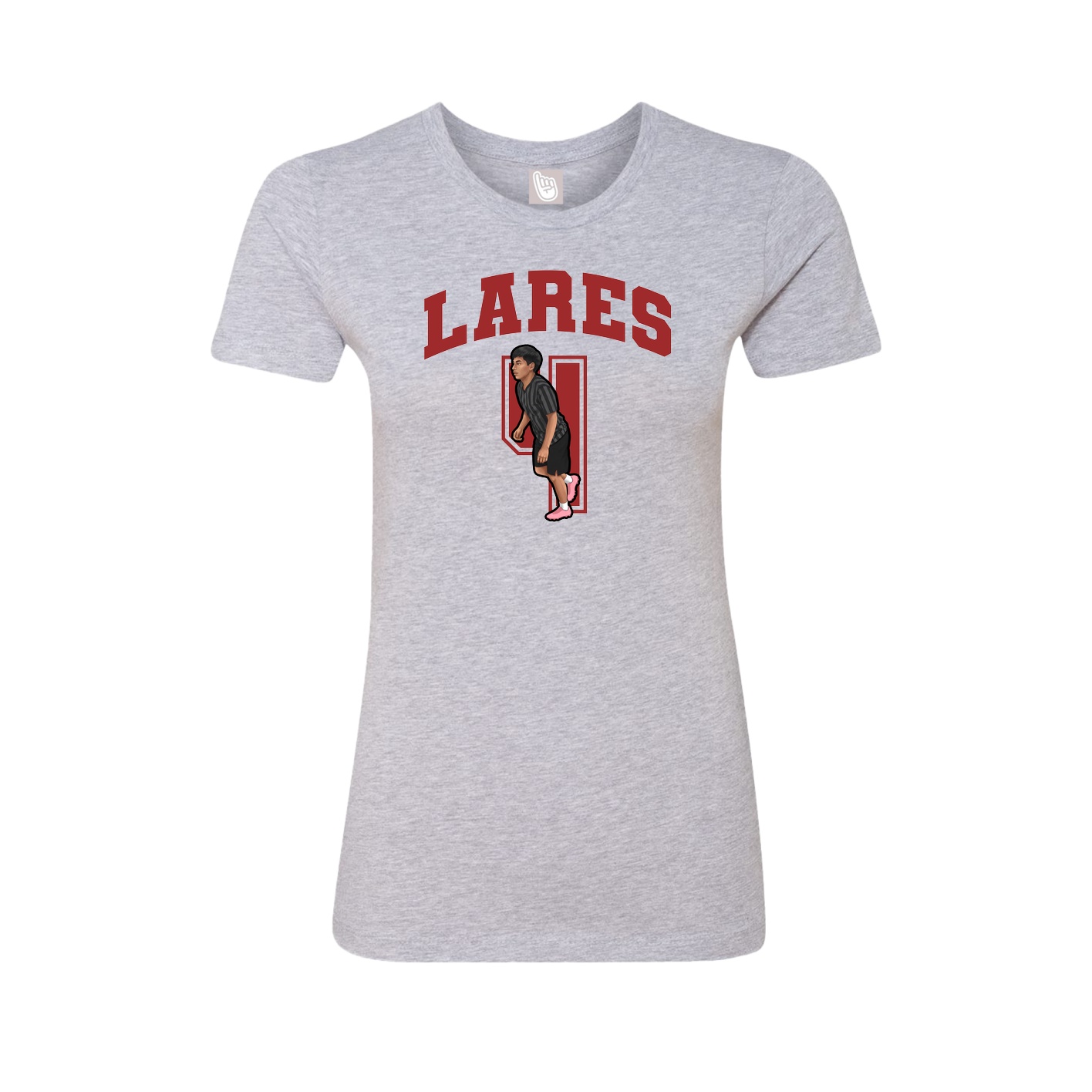 Fitted Women's Tee — Number in Grey