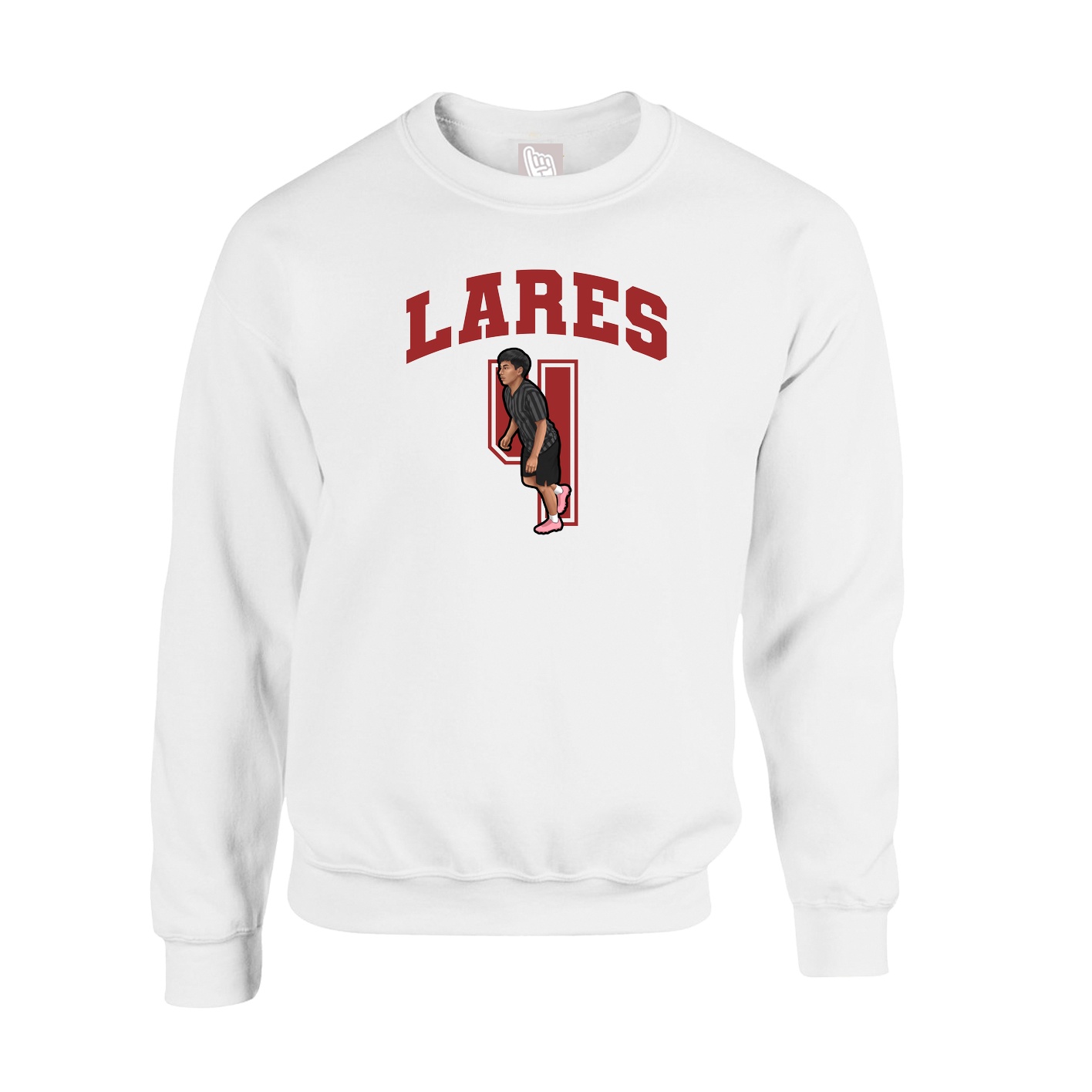 Fleece Crew — Number in White