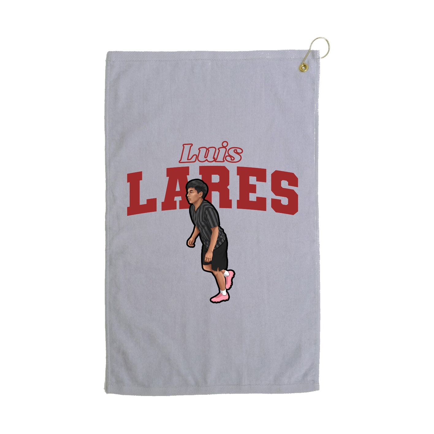 Golf Towel — Name Arch in Grey