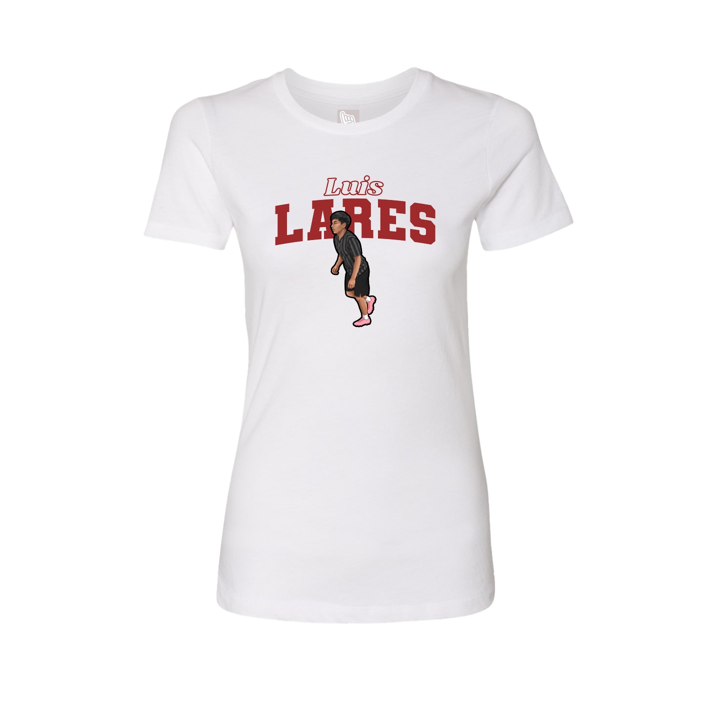 Womens Tee — Name Arch in White