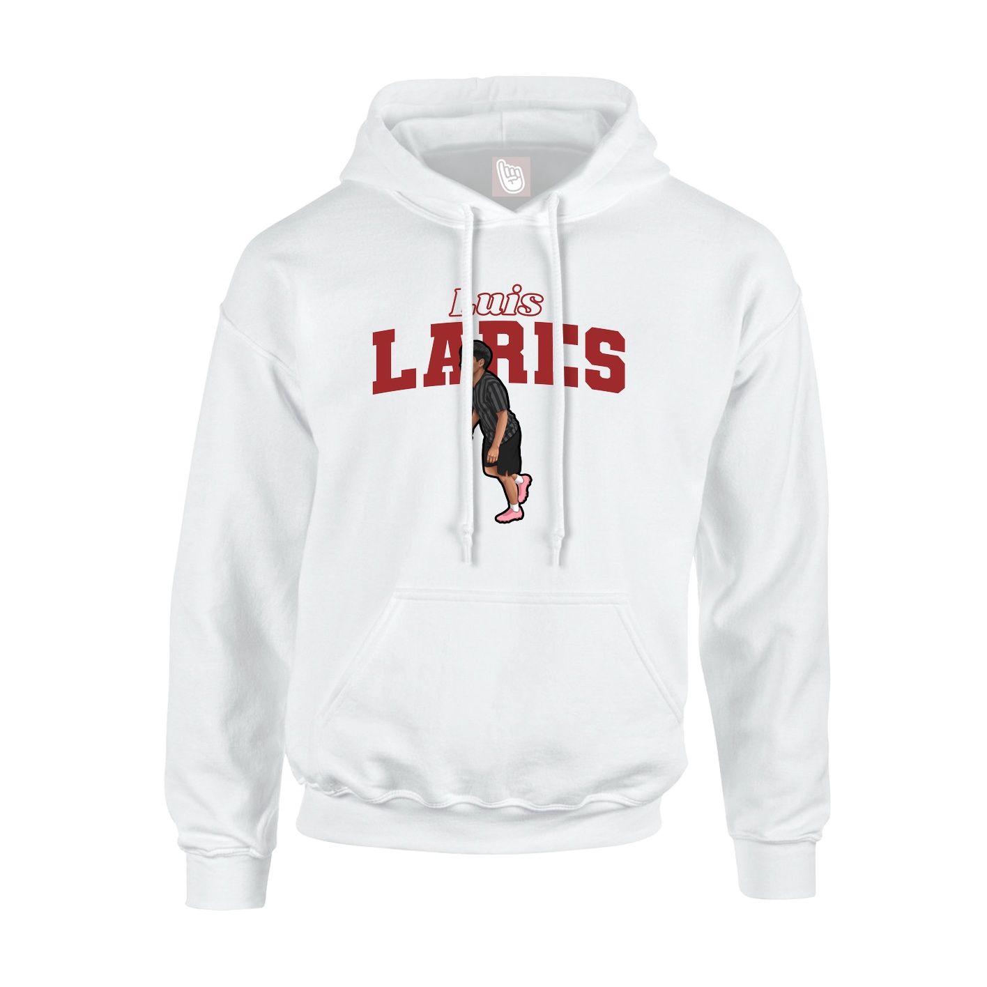 Youth Hoodie — Name Arch in White