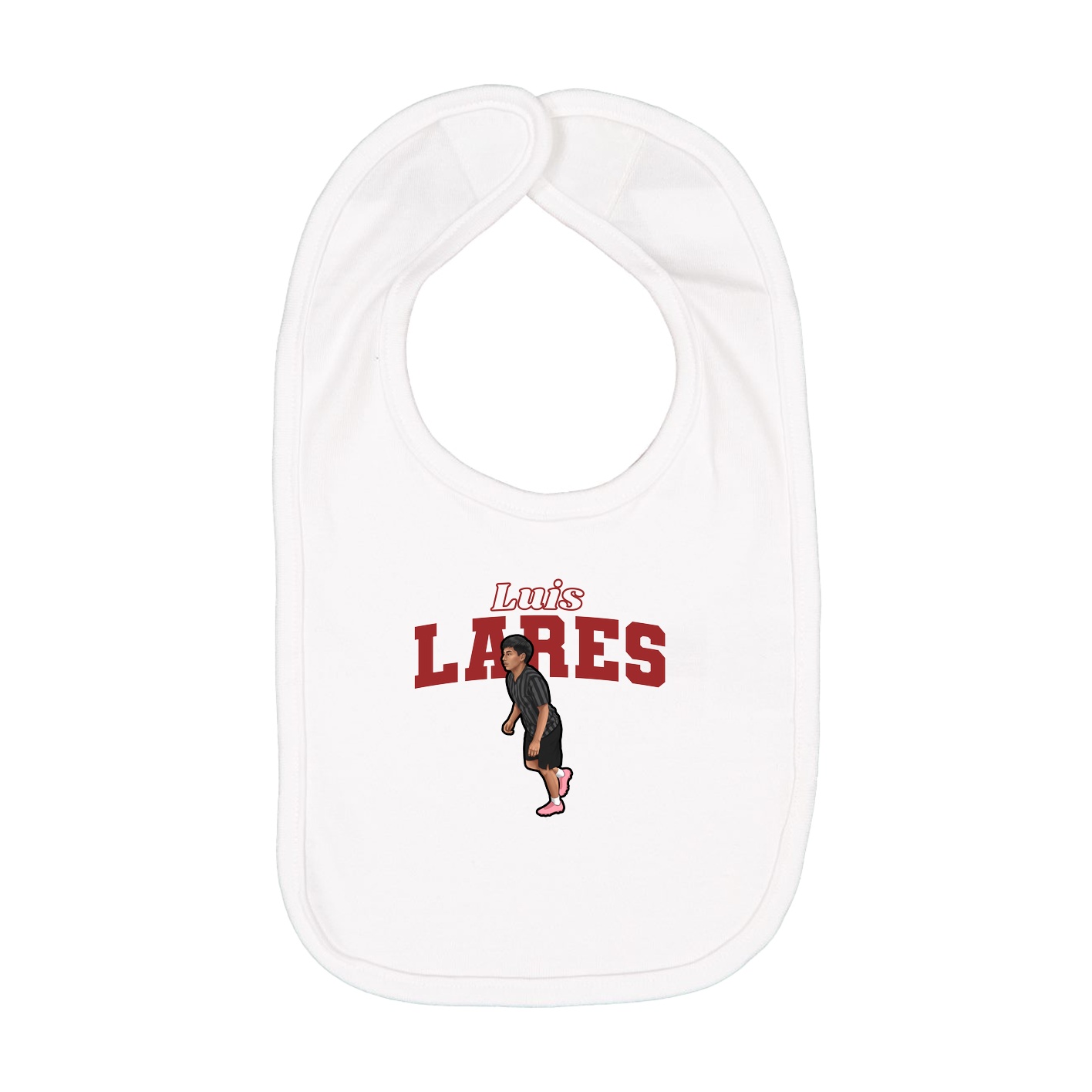 Infant Bib — Name Arch in White