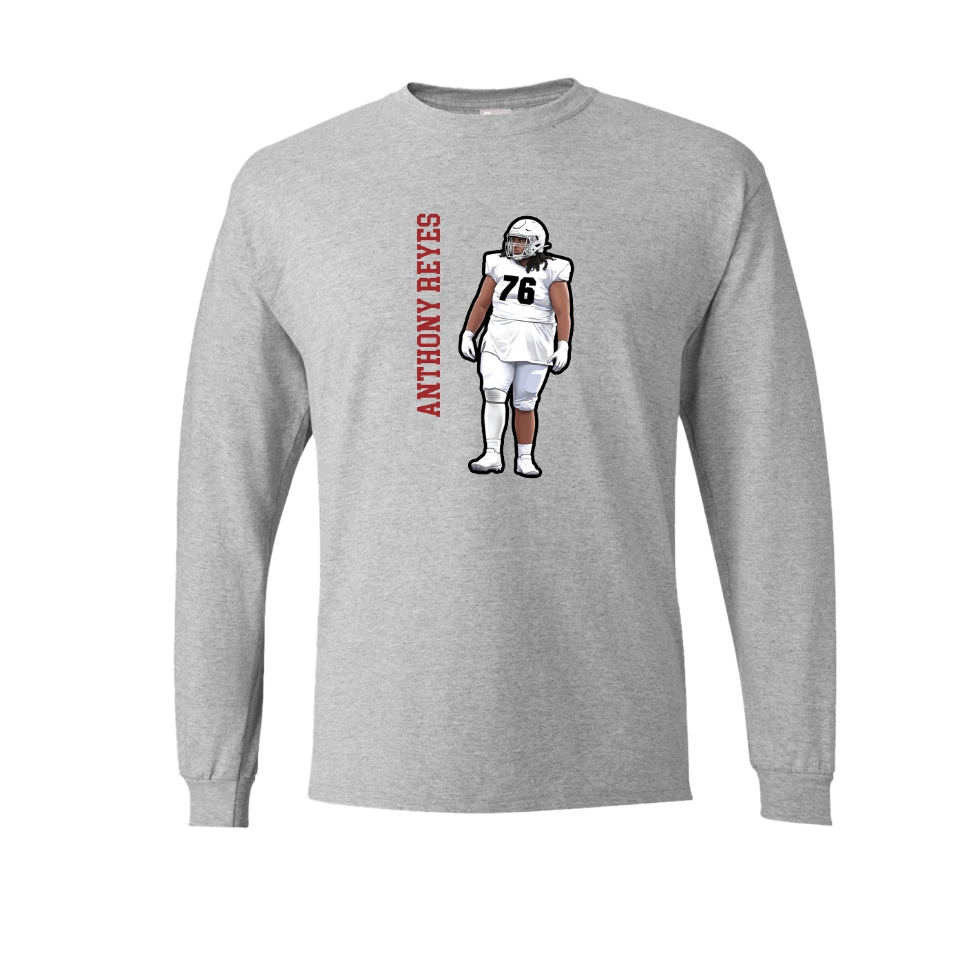 Long Sleeve Tee — Name Vertical in Grey