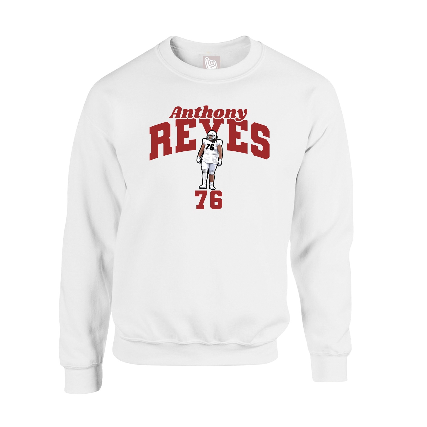 Fleece Crew — Signature Arch in White