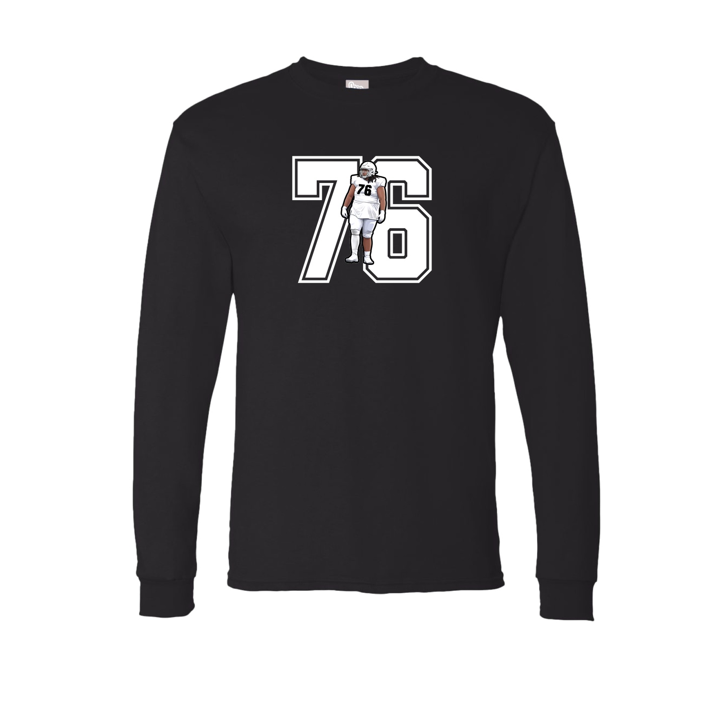 Long Sleeve Tee — Number in Black