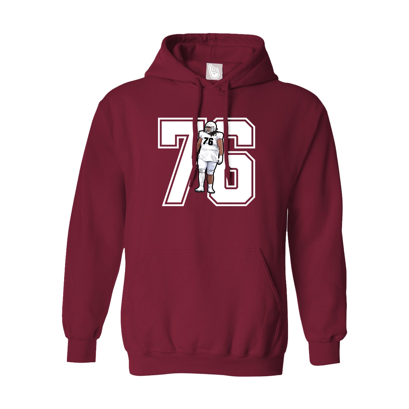 Hoodie — Number in Cardinal
