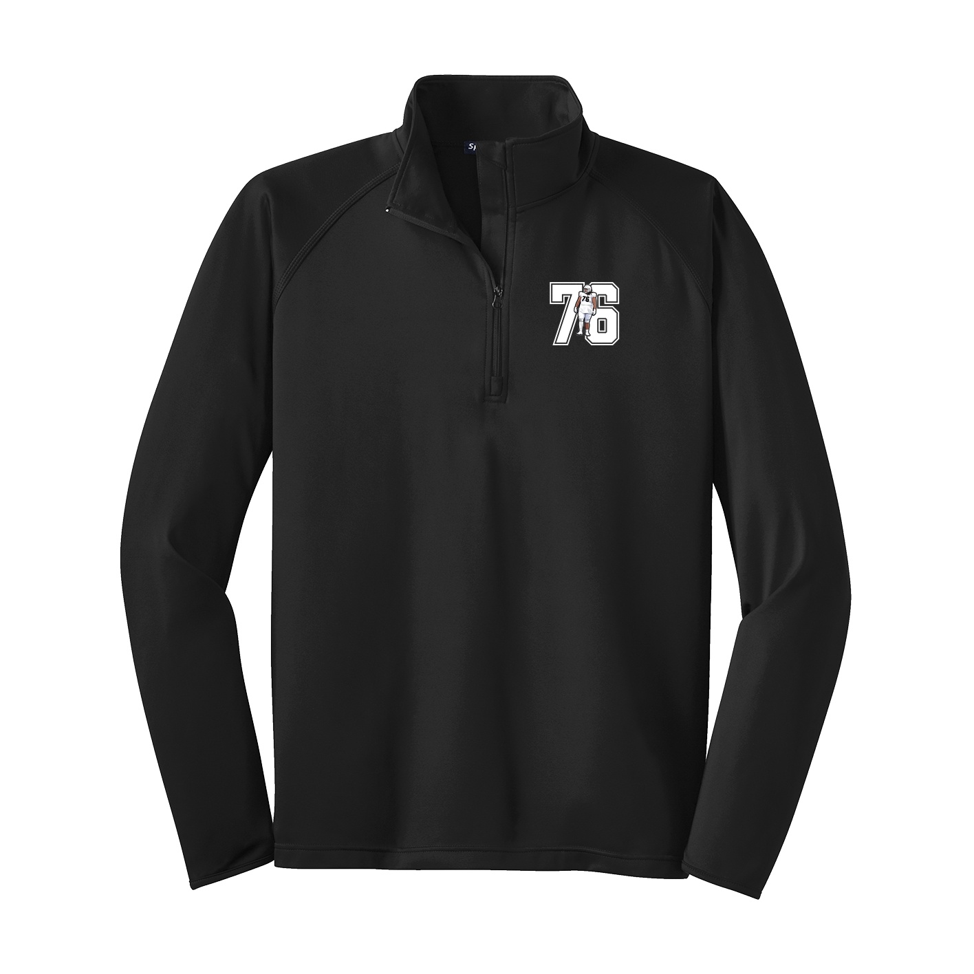 Q-Zip Pullover — Number in Black