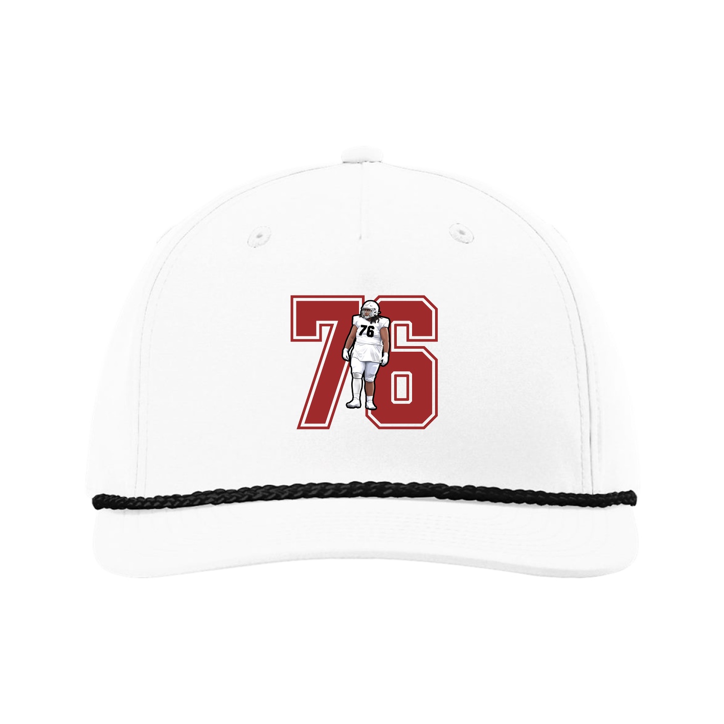 Five-Panel Classic Rope Cap — Number in White