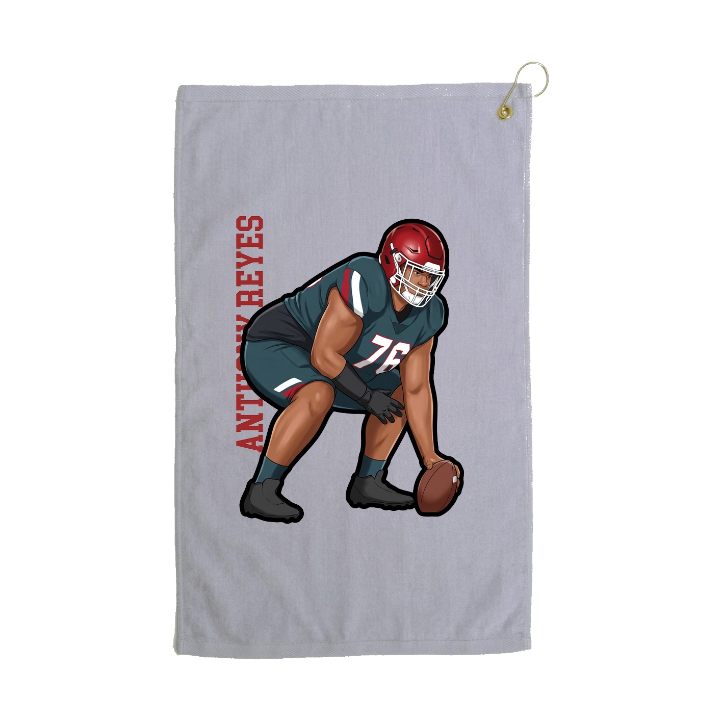 Golf Towel — Name Vertical in Grey