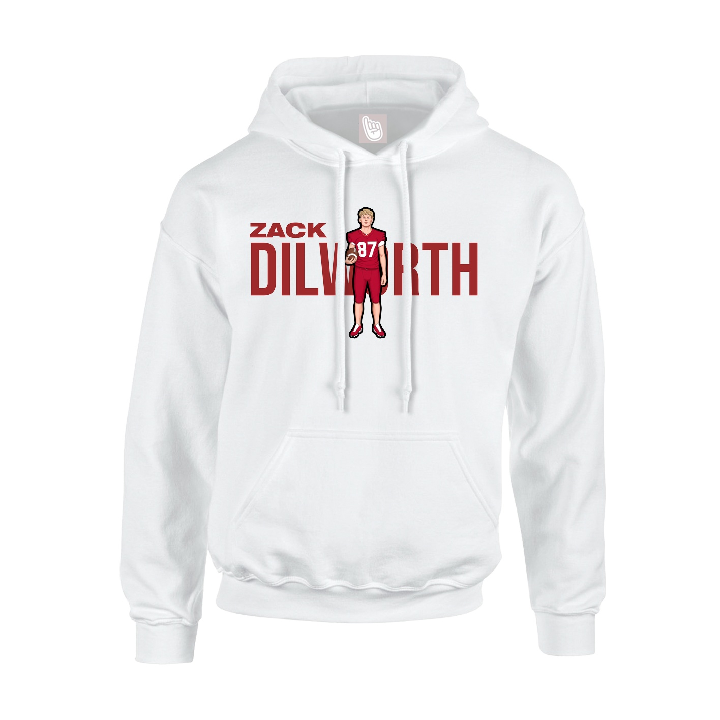 Youth Hoodie — Player Name in White
