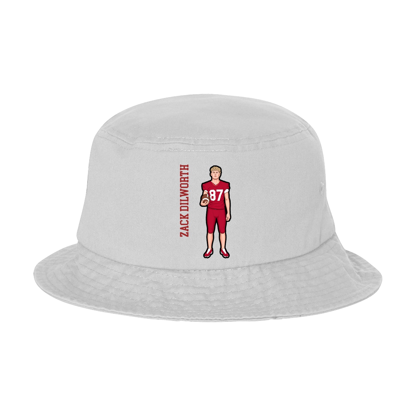 Bucket Cap — Name Vertical in White