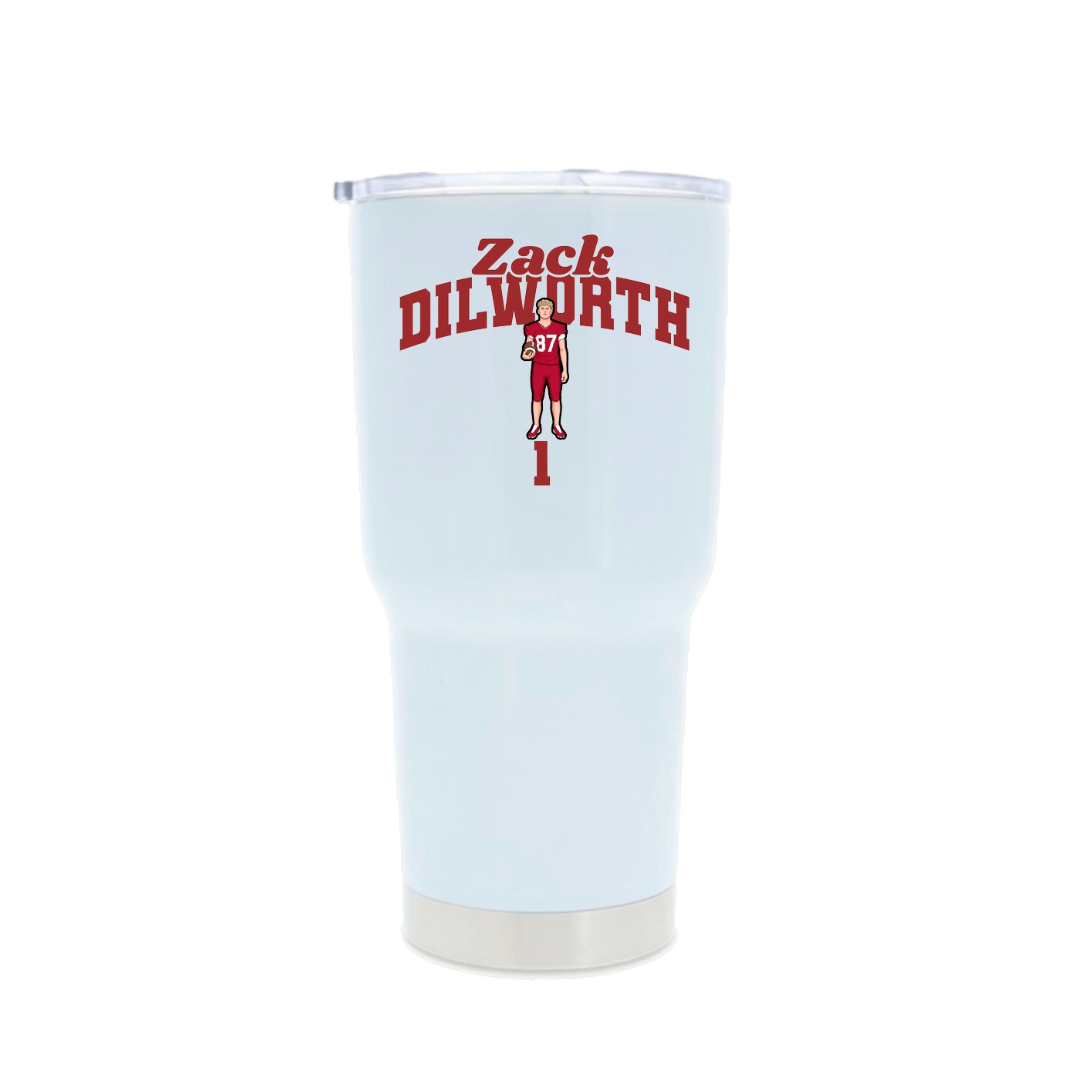 30oz Stainless Steel Tumbler — Signature Arch in White