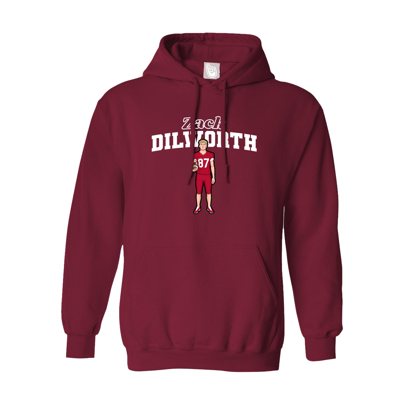 Hoodie — Name Arch in Cardinal