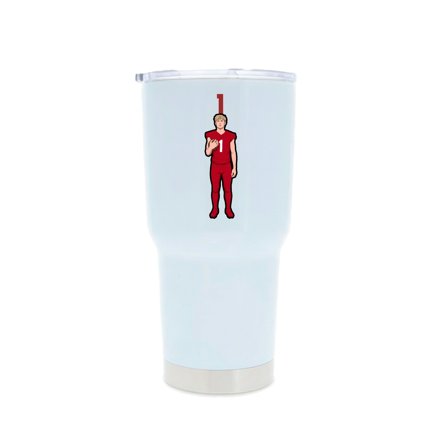 30oz Stainless Steel Tumbler — Number Top in White