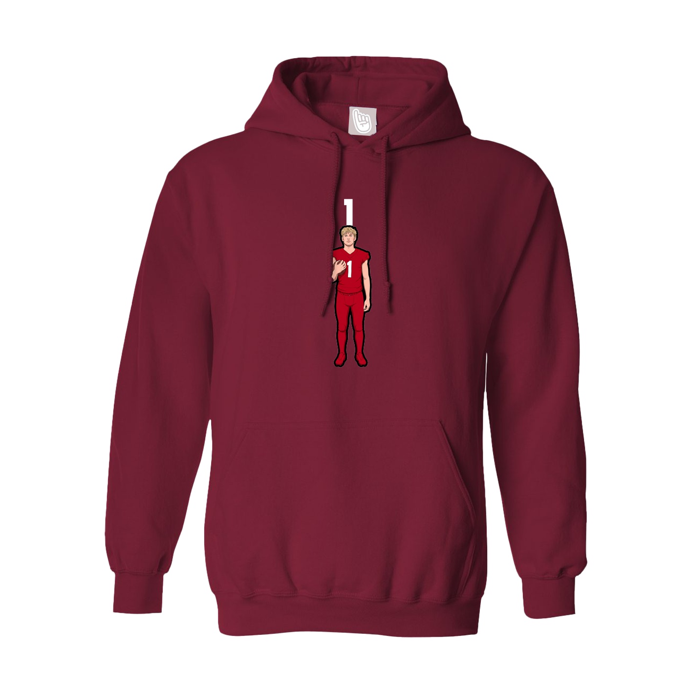 Hoodie — Number Top in Cardinal