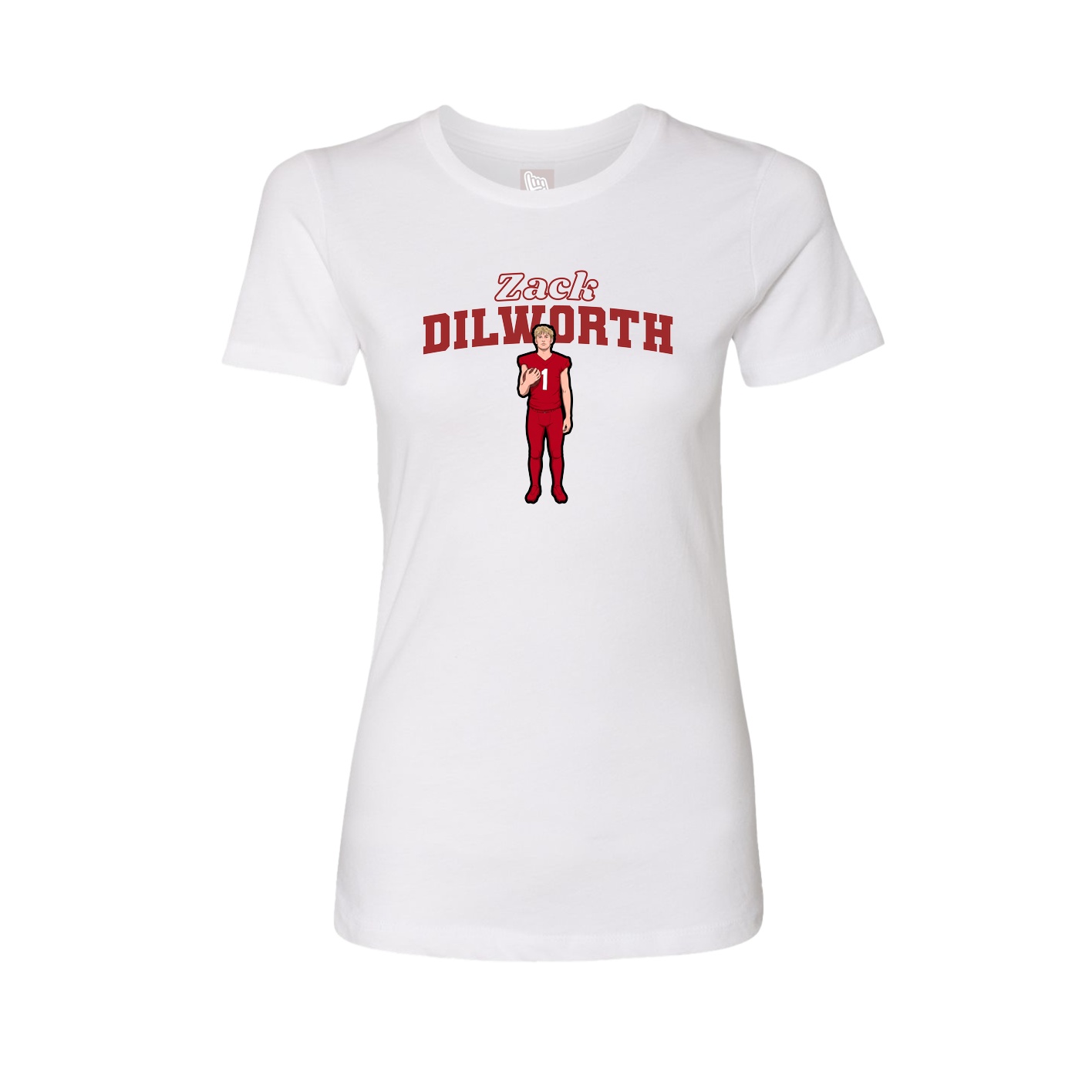 Fitted Women's Tee — Name Arch in White