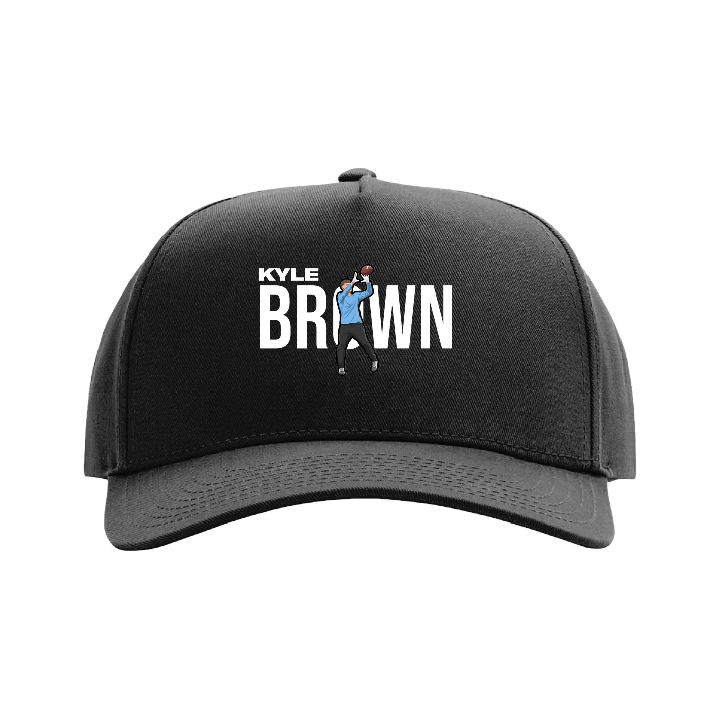 Full Fabric Five-Panel Champ Cap — Player Name in Black