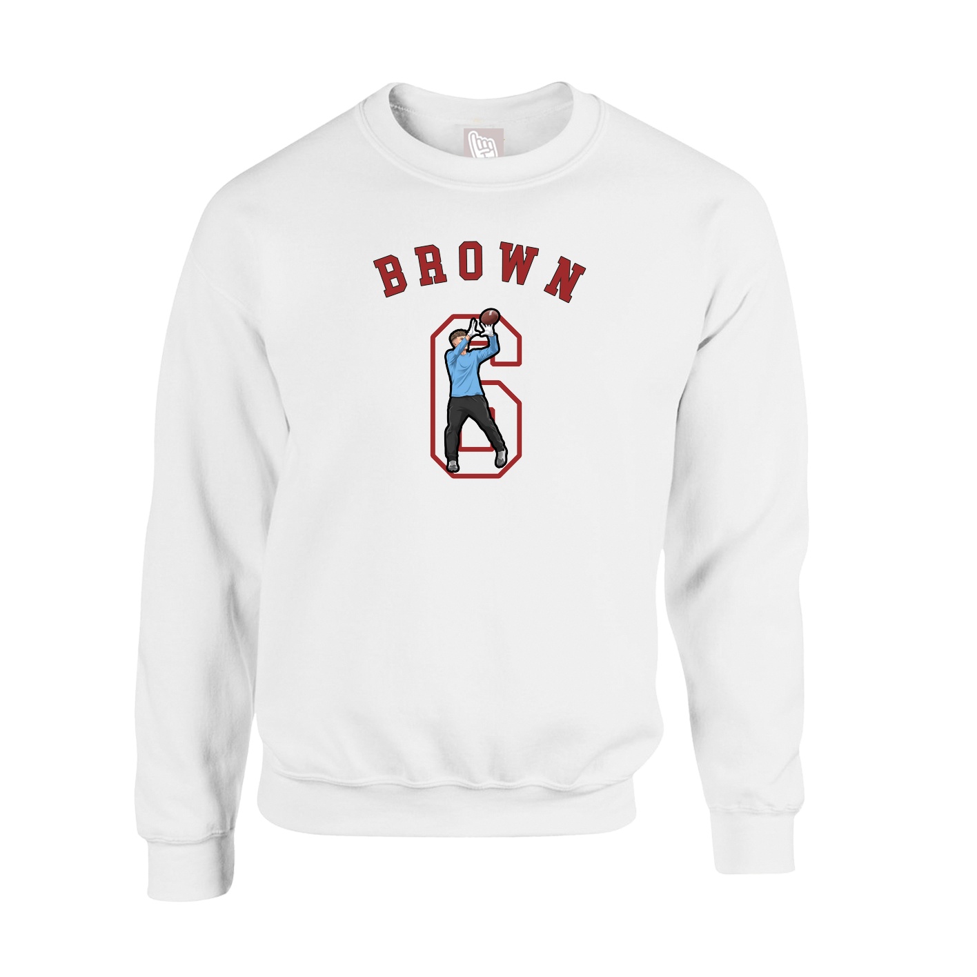 Fleece Crew — Shirsey Arch in White