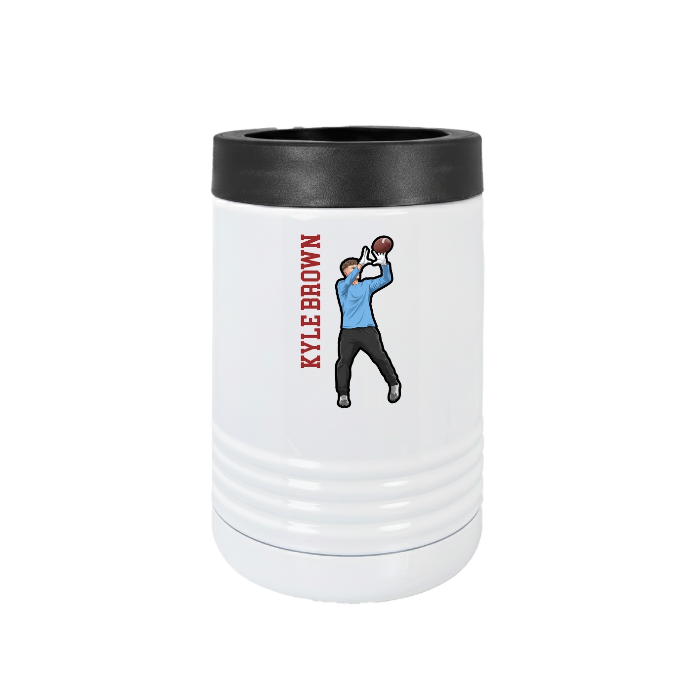 Beverage Holder — Name Vertical in White
