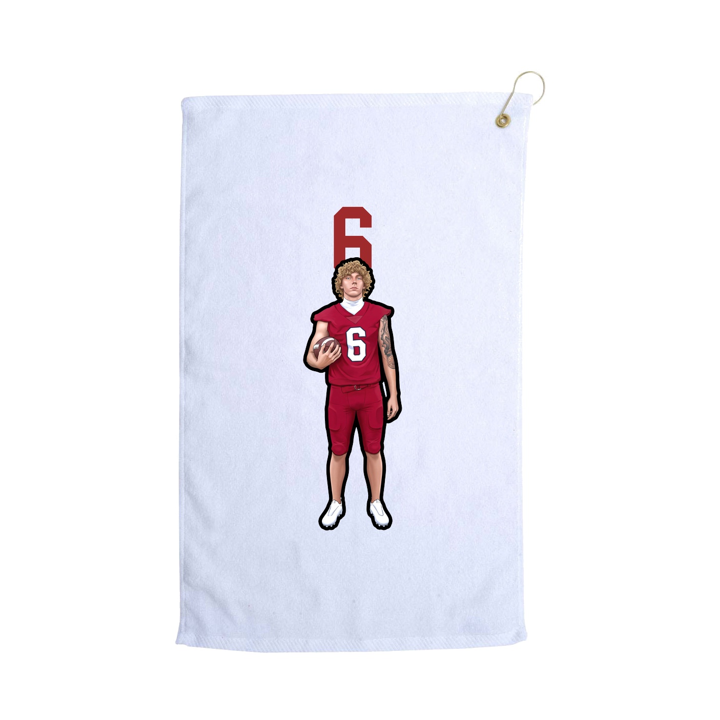 Golf Towel — Number Top in White