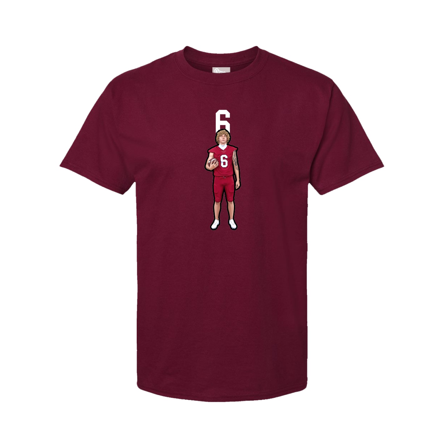 Youth Tee — Number Top in Cardinal