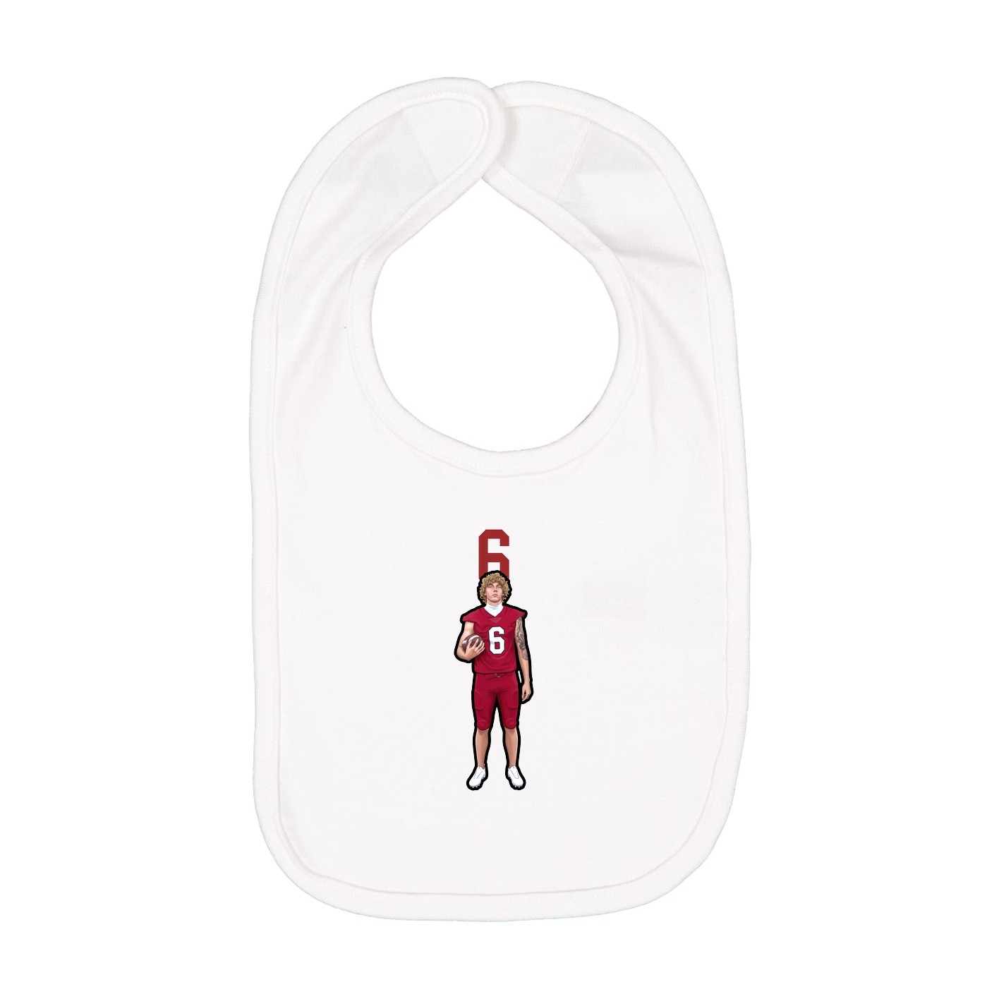 Infant Bib — Number Top in White