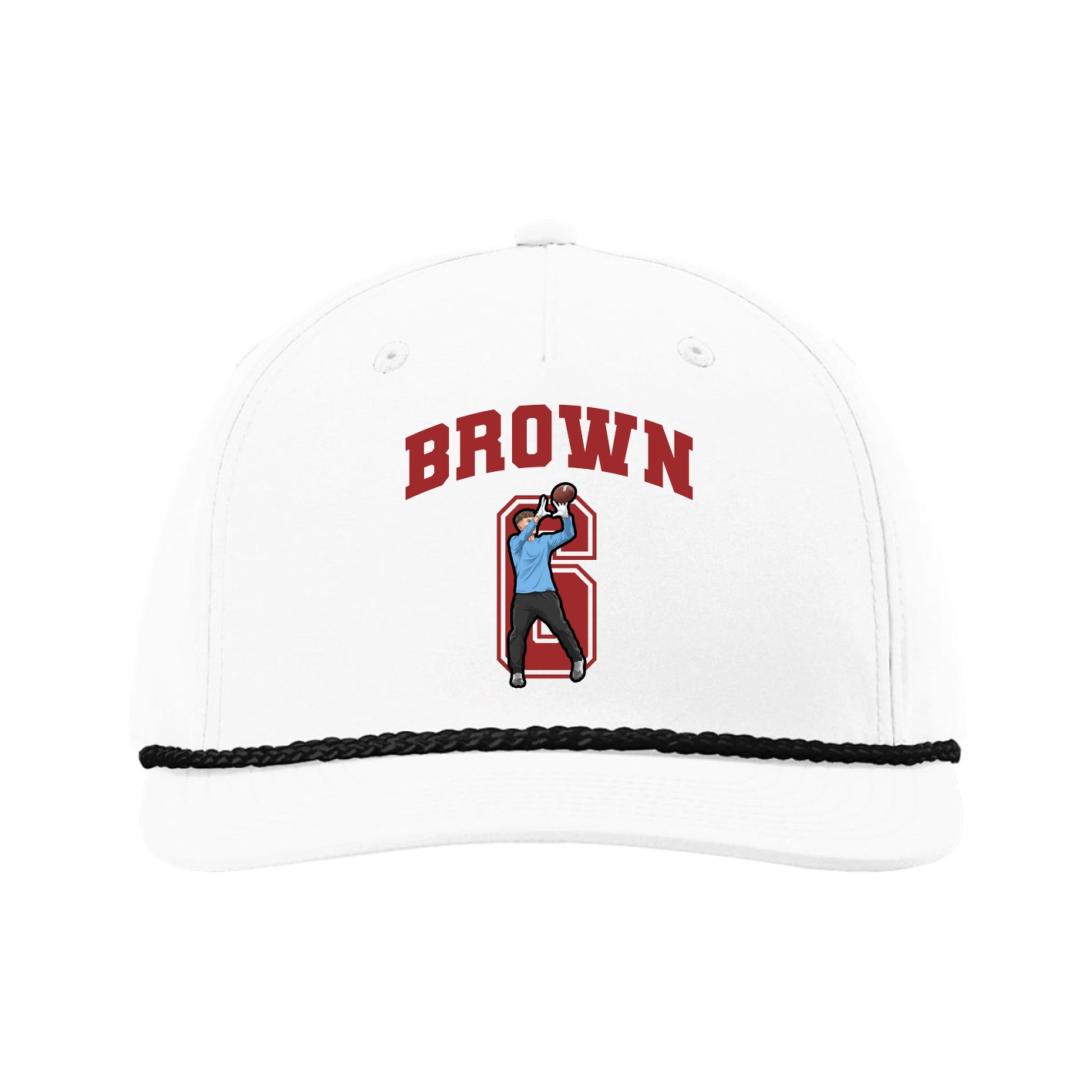Five-Panel Classic Rope Cap — Number in White