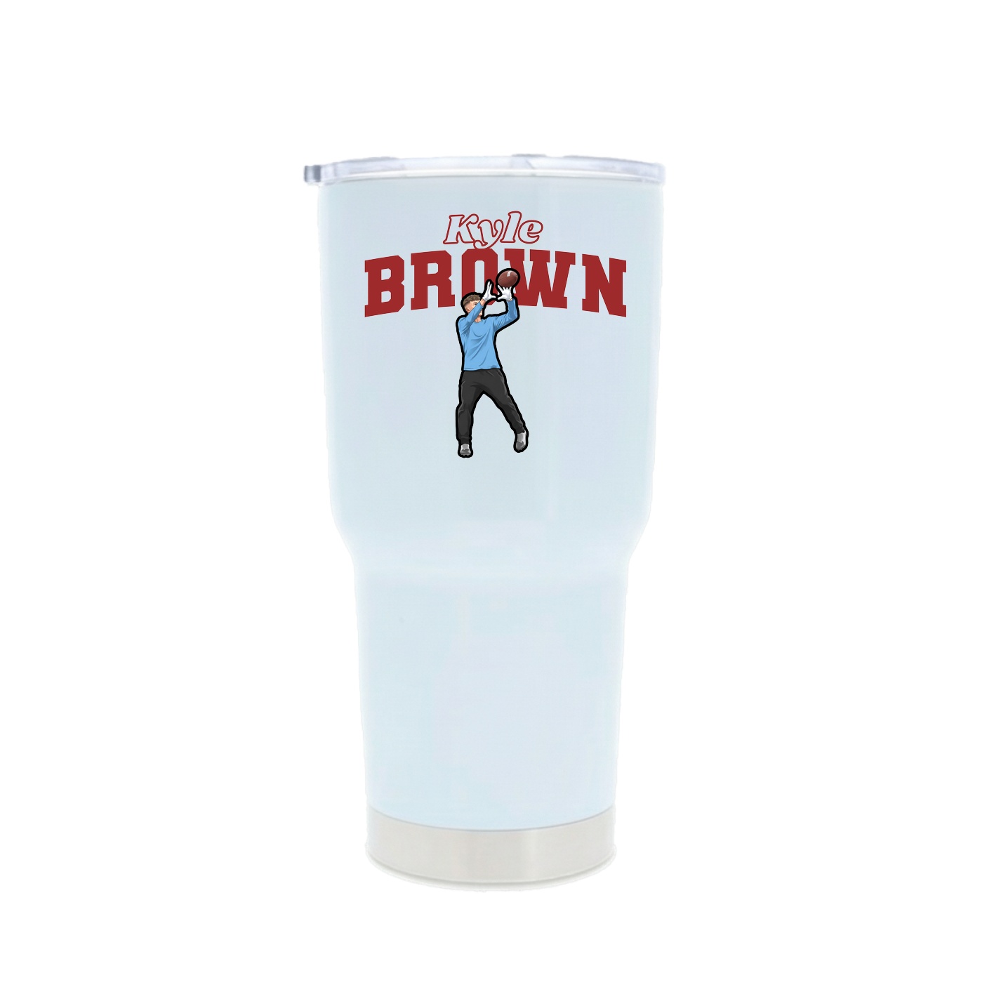 30oz Stainless Steel Tumbler — Name Arch in White