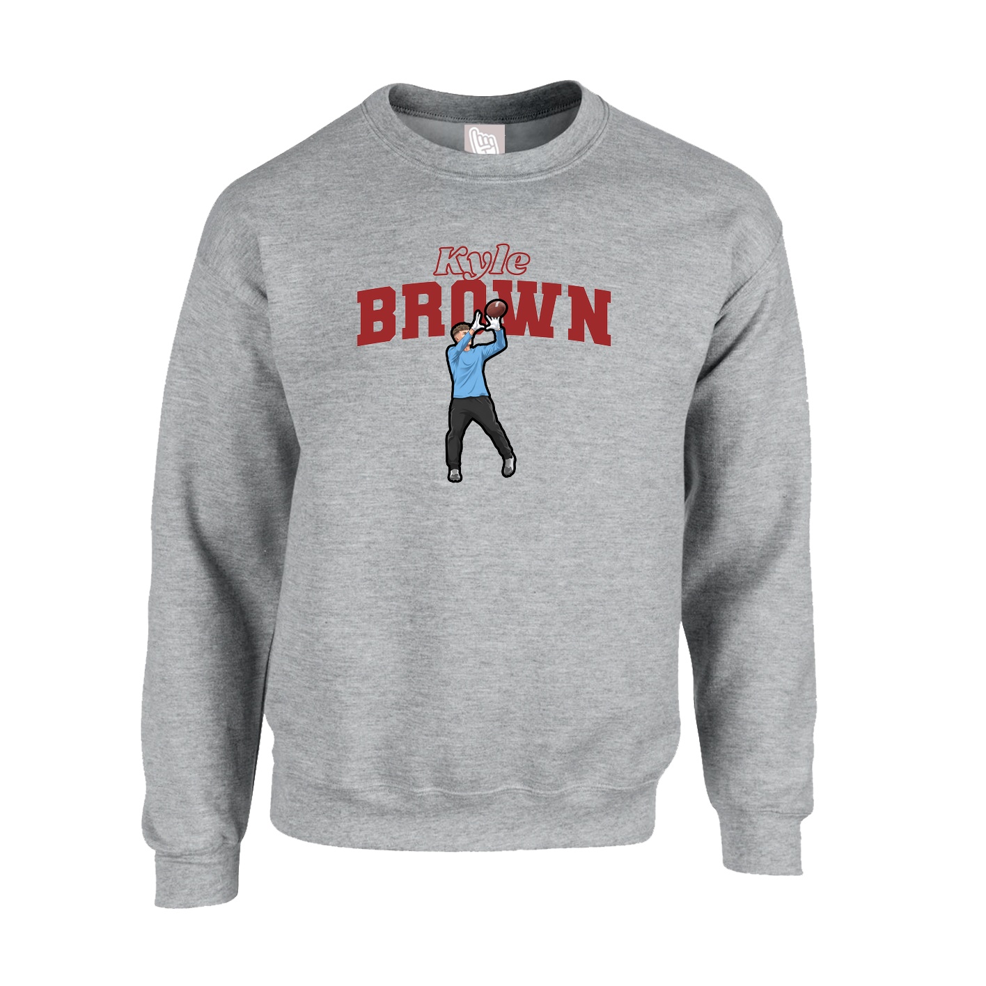 Fleece Crew — Name Arch in Grey