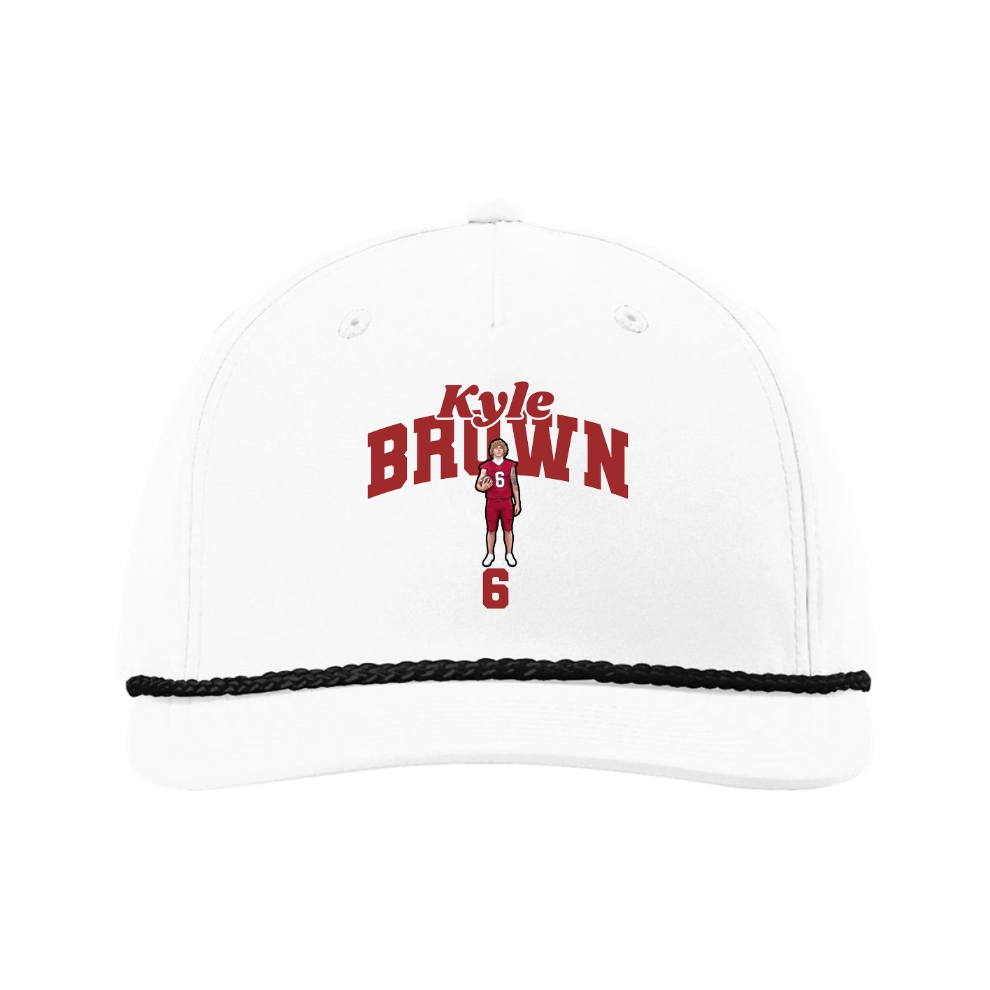 Five-Panel Classic Rope Cap — Signature Arch in White
