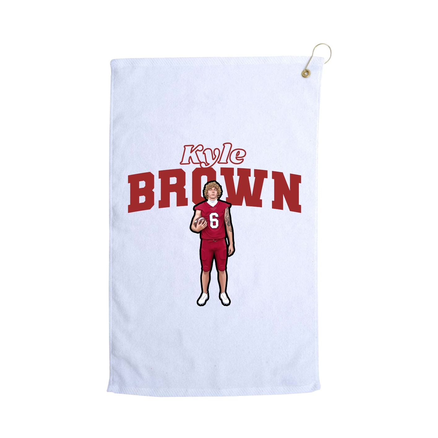 Golf Towel — Name Arch in White