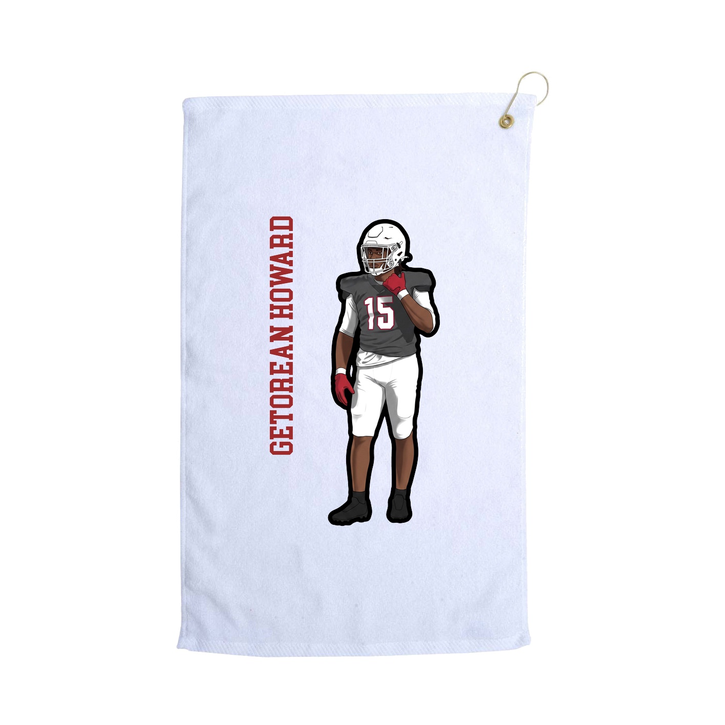 Golf Towel — Name Vertical in White