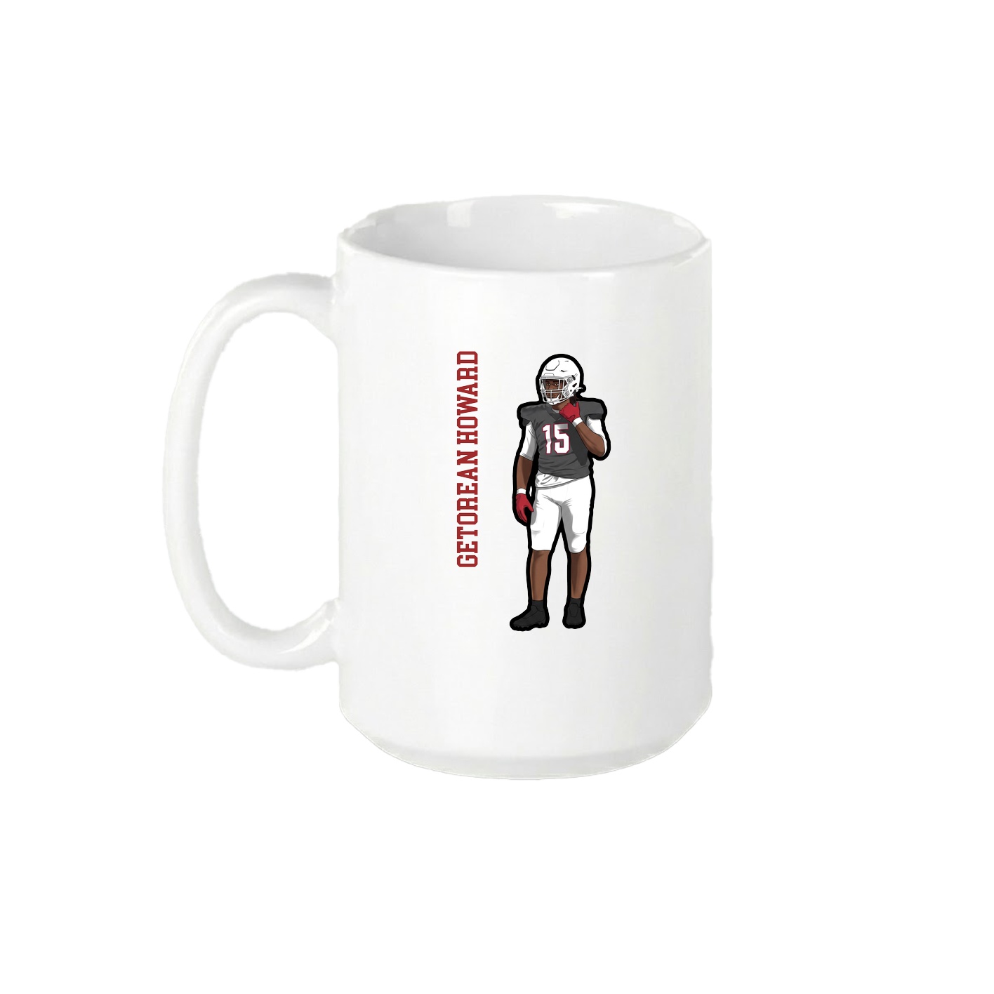15oz Coffee Mug — Name Vertical in White
