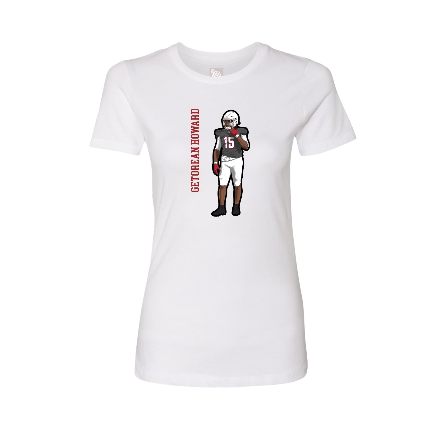 Fitted Women's Tee — Name Vertical in White