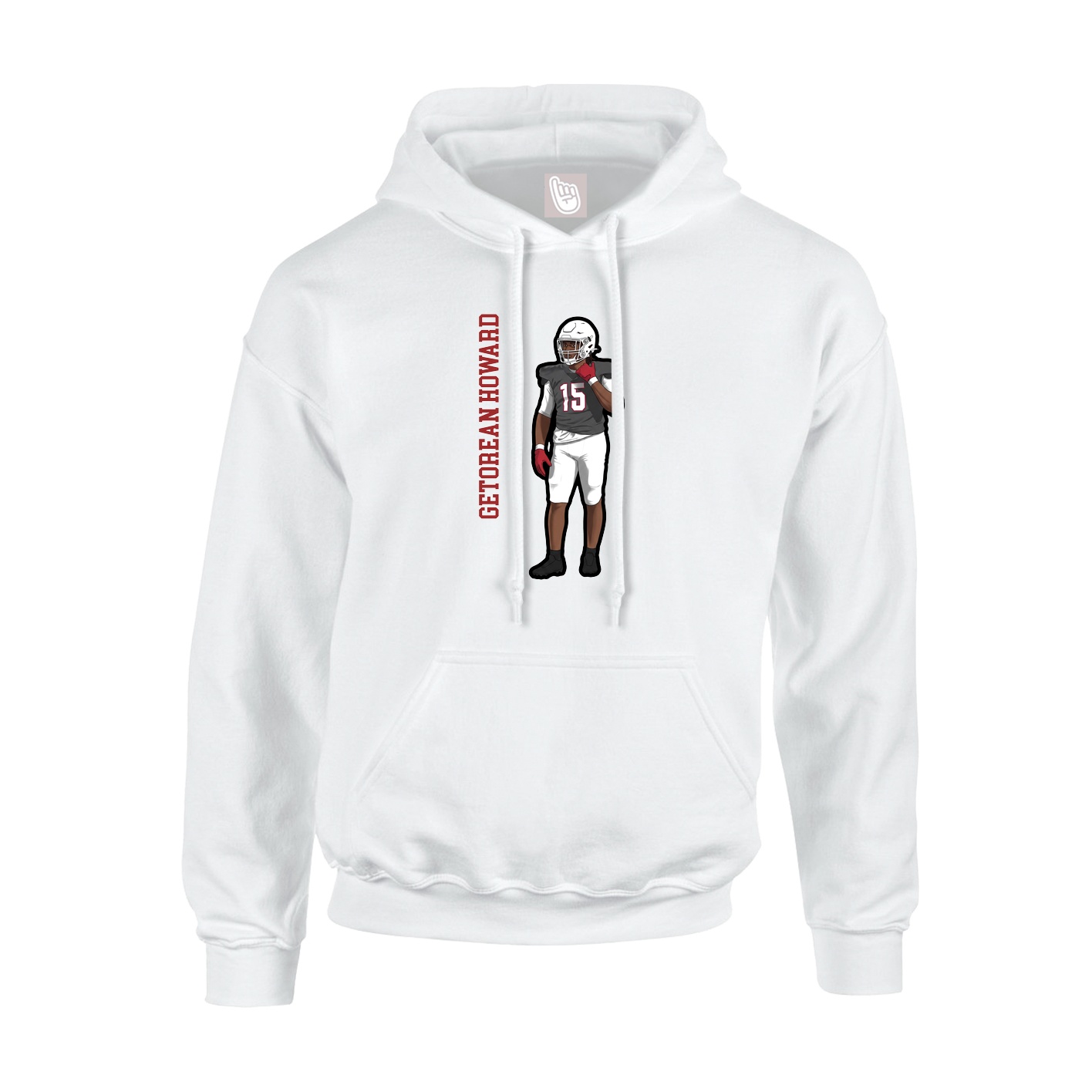 Youth Hoodie — Name Vertical in White