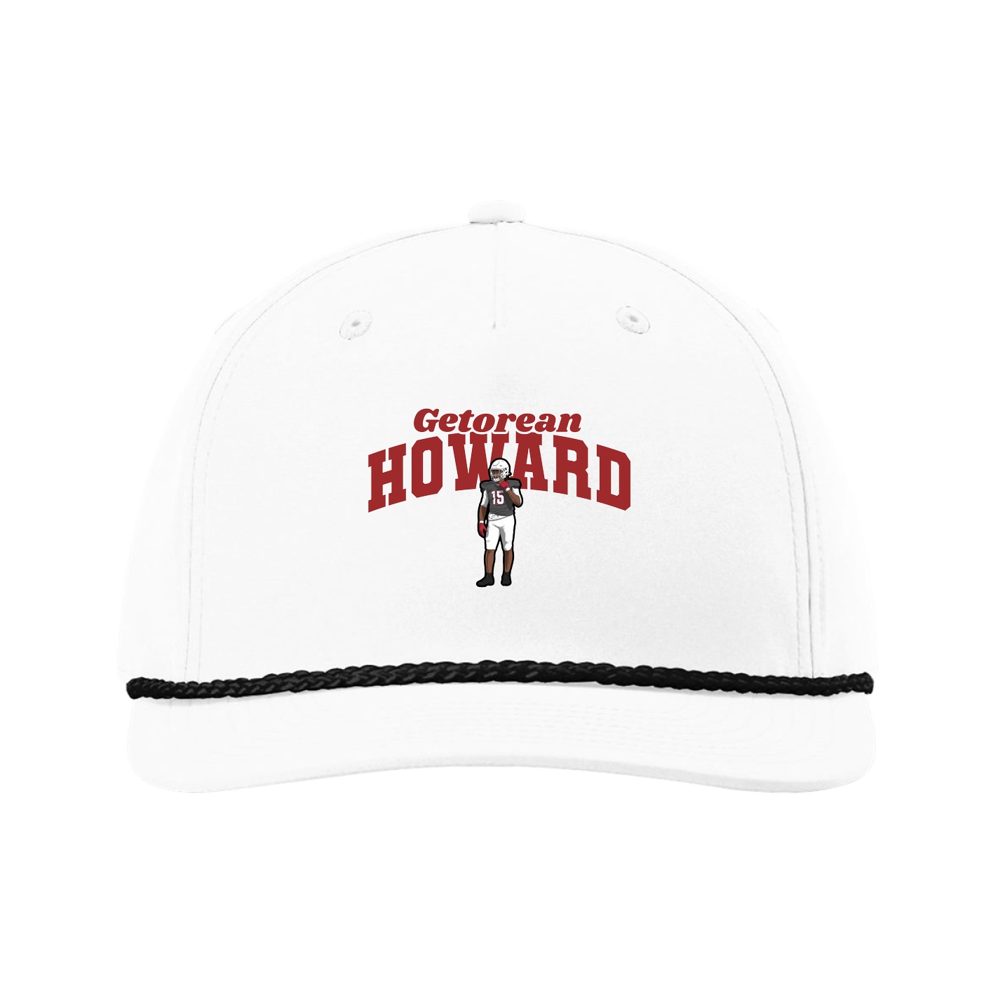 Five-Panel Classic Rope Cap — Signature Arch in White