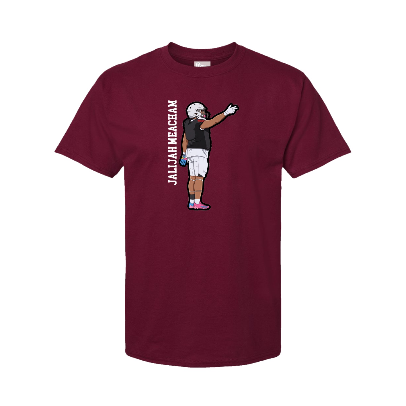 Youth Tee — Name Vertical in Cardinal
